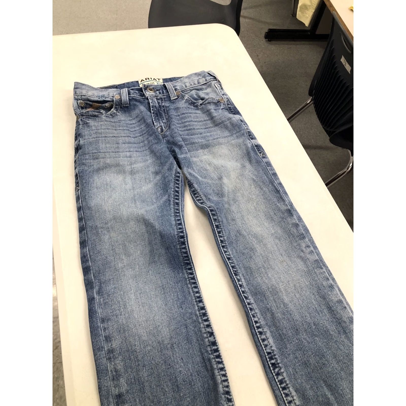 Ariat Ariat M7 Slim Fit Straight Leg Jeans Mens Size 30x29 Blue Denim Light Wash Size US 30 / EU 46 - 4 Thumbnail