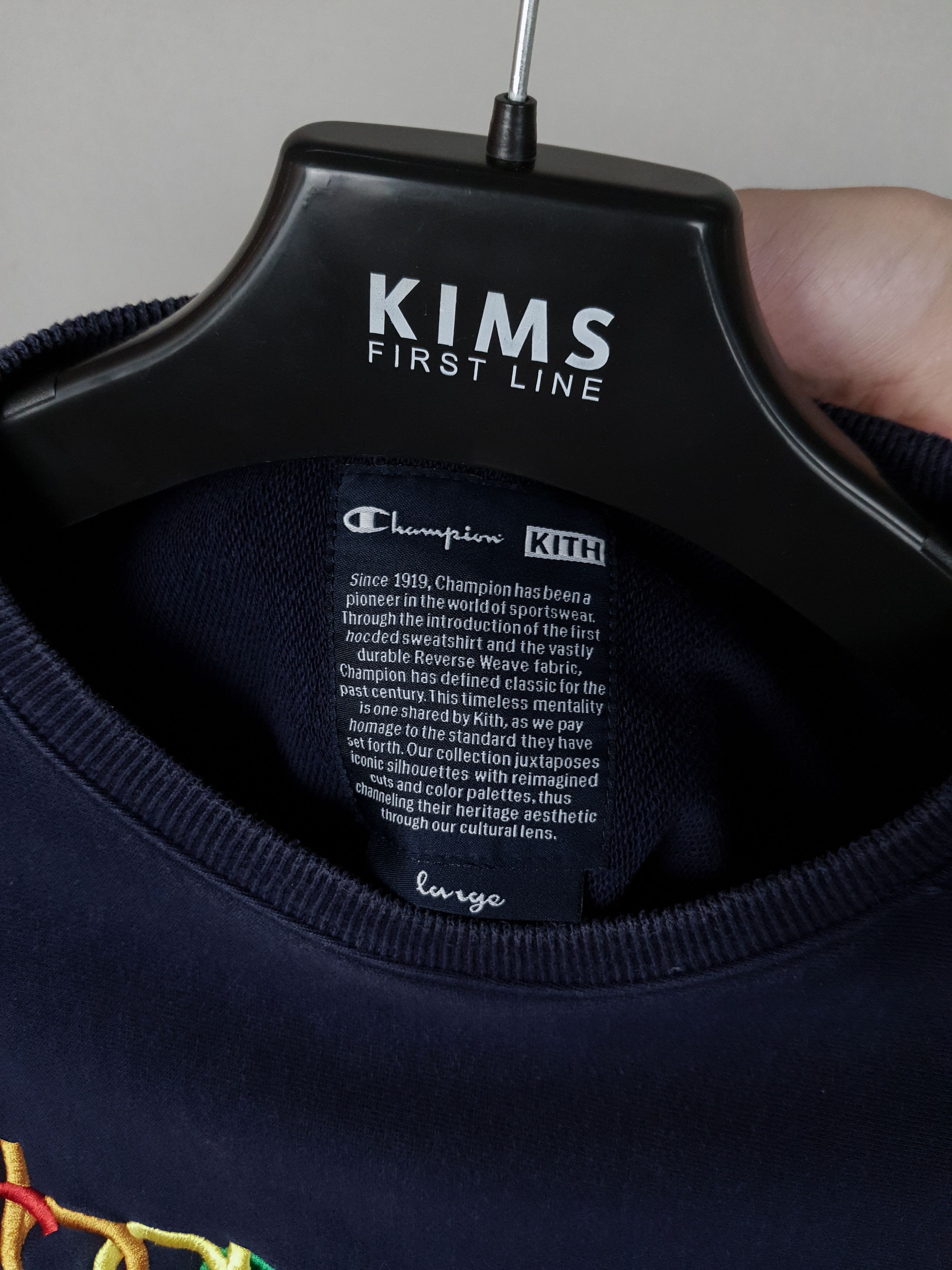 Champion × Kith RARE CHAMPION x KITH Double Logo Blue Crewneck Sweatshirt Size US L / EU 52-54 / 3 - 8 Thumbnail