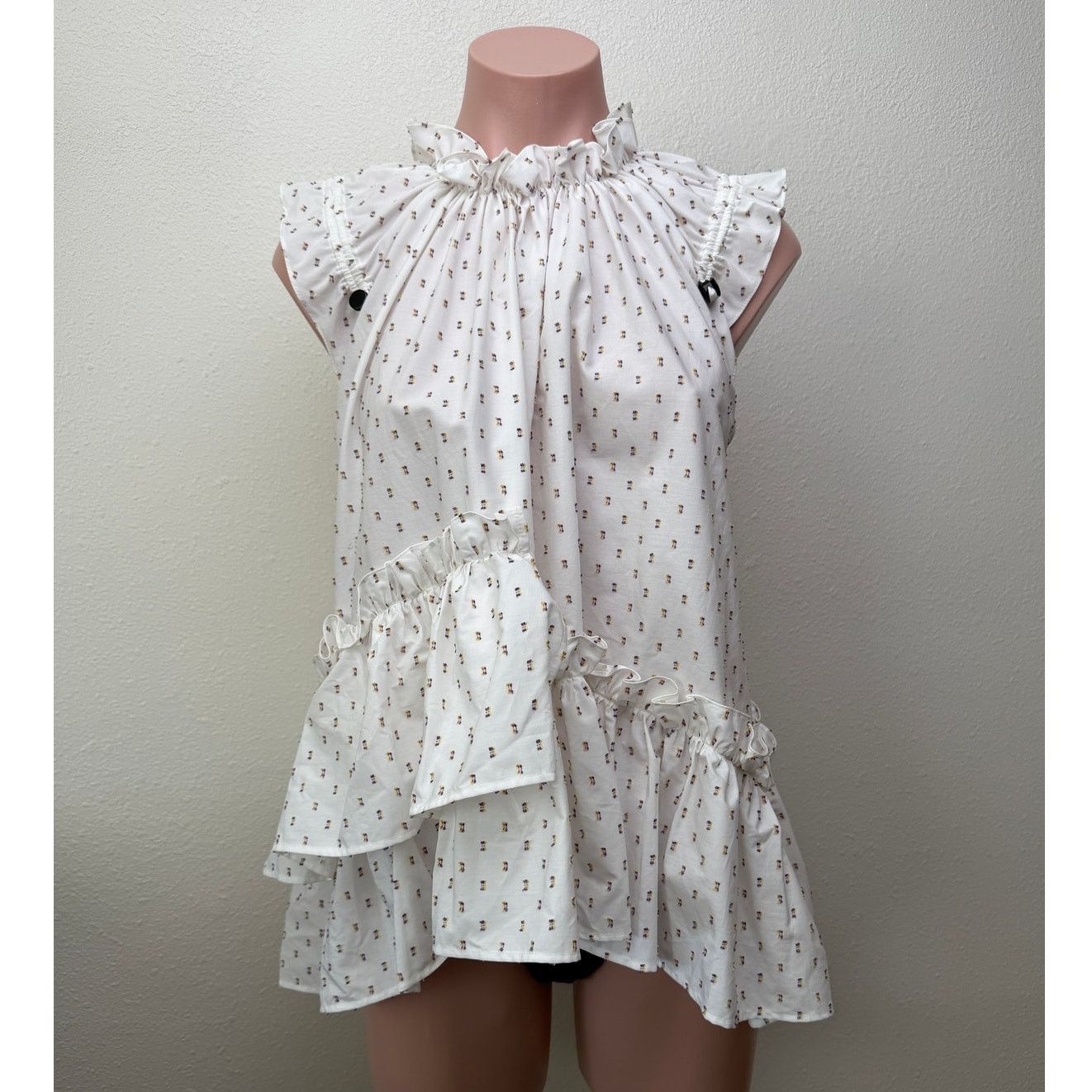 Other Brøgger Blouse White Ruffle Dobby Sleeveless Women US XS Size XS / US 0-2 / IT 36-38 - 1 Thumbnail