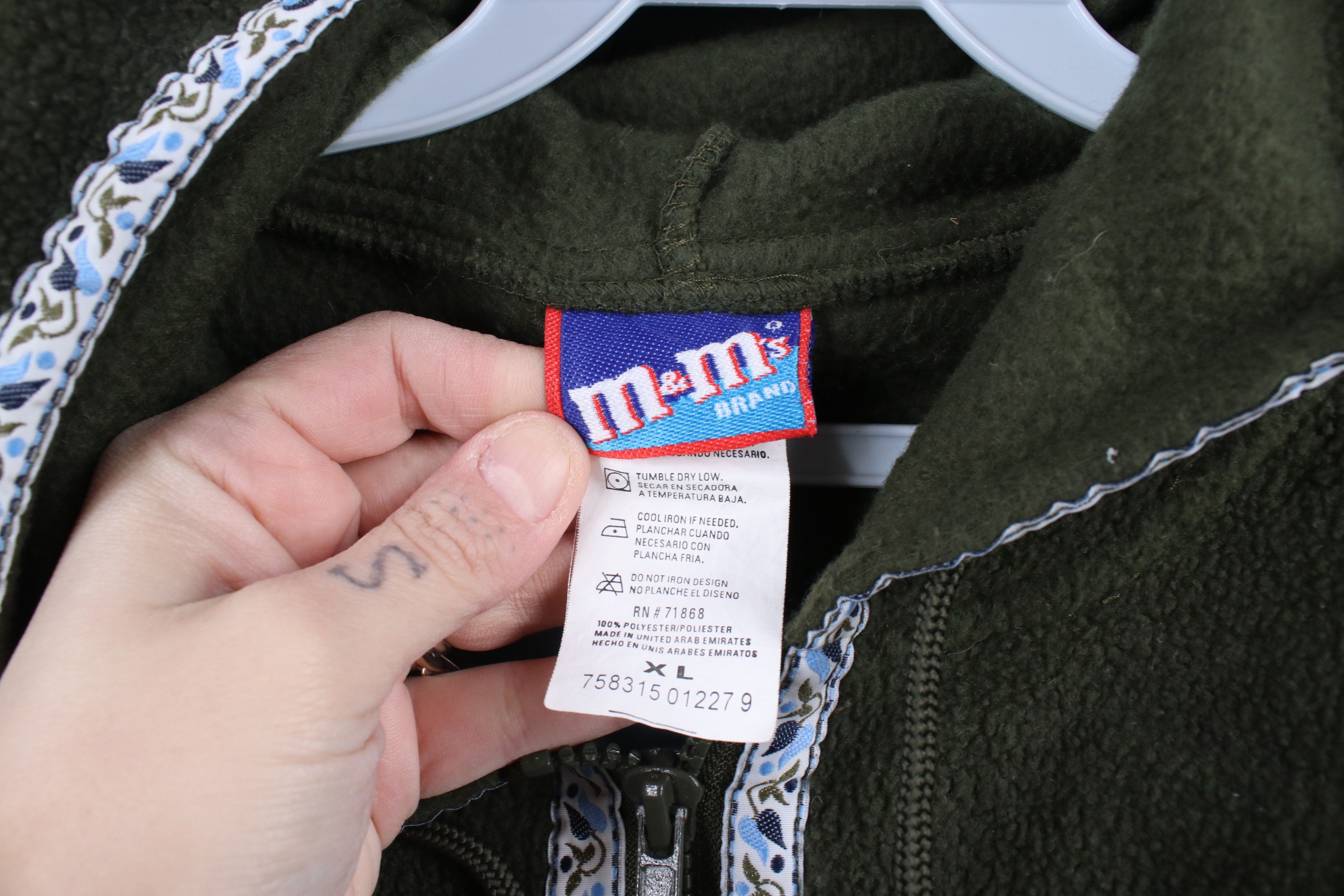 Vintage Vintage 90s Mars Candy Spell Out M&Ms Half Zip Fleece Hoodie Size XL / US 12-14 / IT 48-50 - 9 Thumbnail