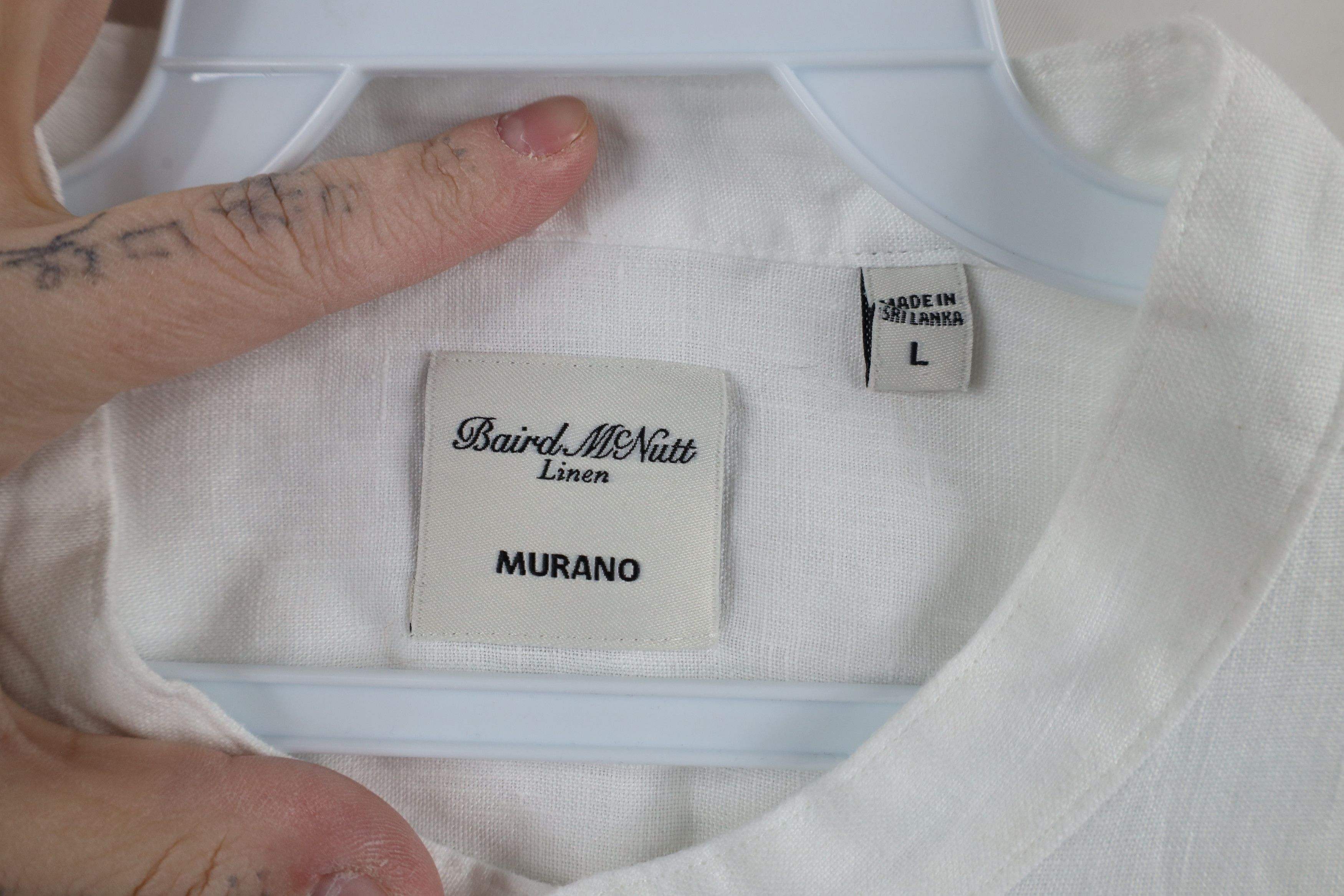 Vintage Bair McNutt Irish Linen Sheer Short Sleeve Band Button Shirt Size US L / EU 52-54 / 3 - 7 Thumbnail