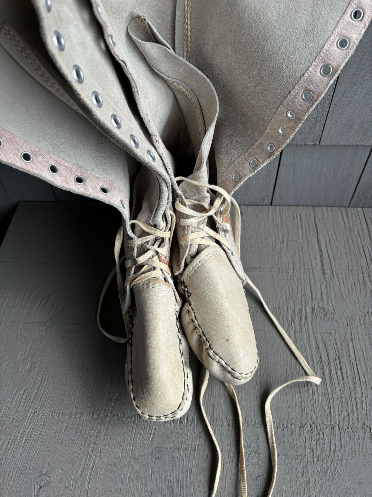 Handmade Vintage Suede Mukluk Boot Native American Moccasin Tall Snow Size US 8 / EU 41 - 12 Thumbnail