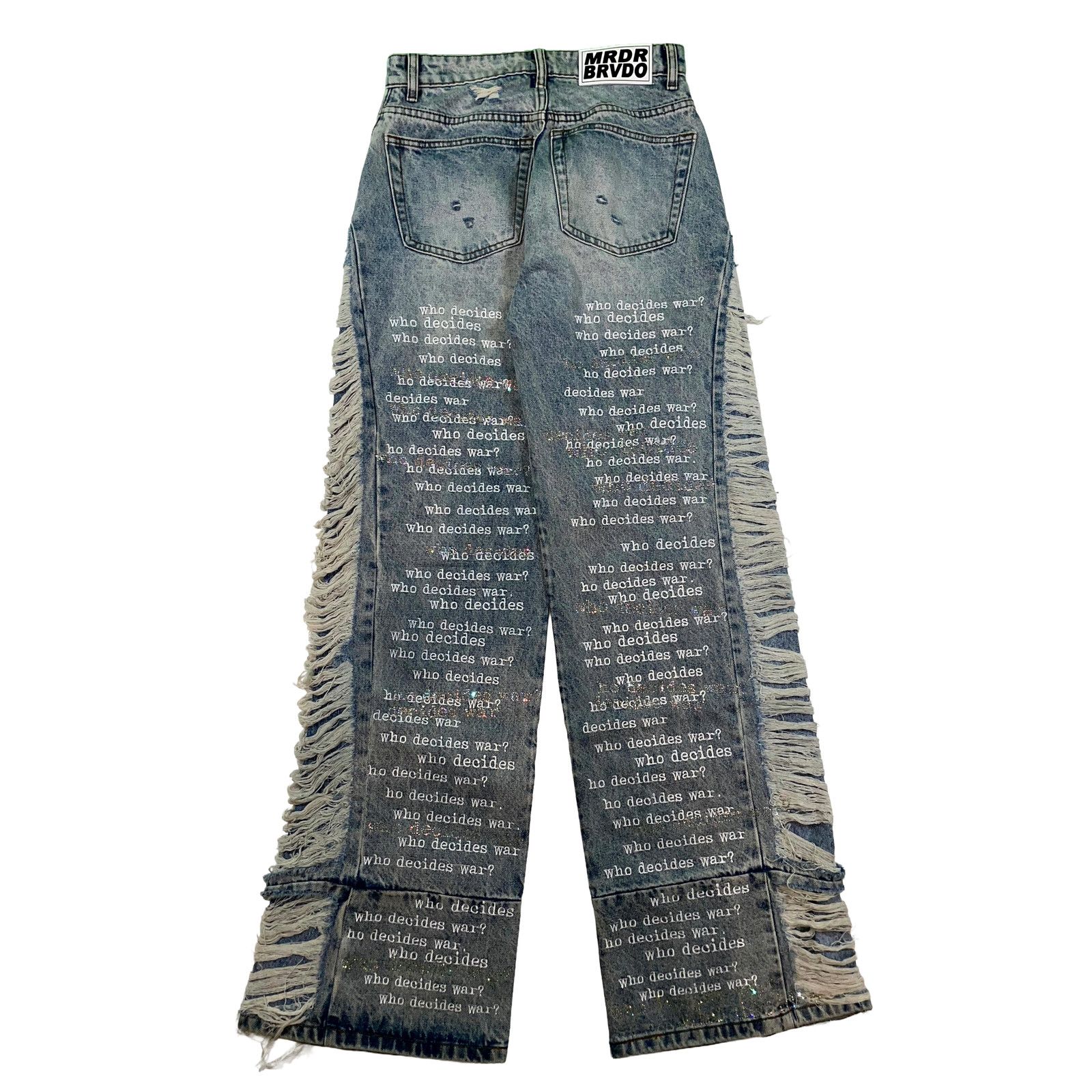 Who Decides War WDW Ultra Flare Scripture Denim Light Wash Jeans Size US 28 / EU 44 - 2 Thumbnail