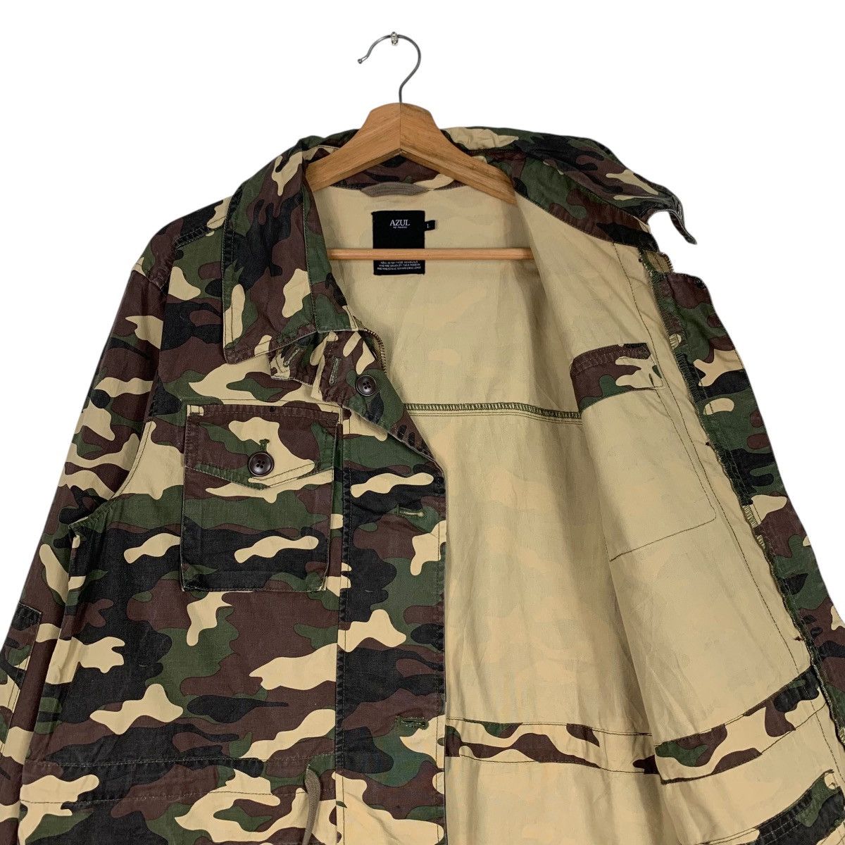 Japanese Brand AZUL MOUSSY Camo Jacket Military Army Fashion #1216-C55 Size US L / EU 52-54 / 3 - 10 Thumbnail