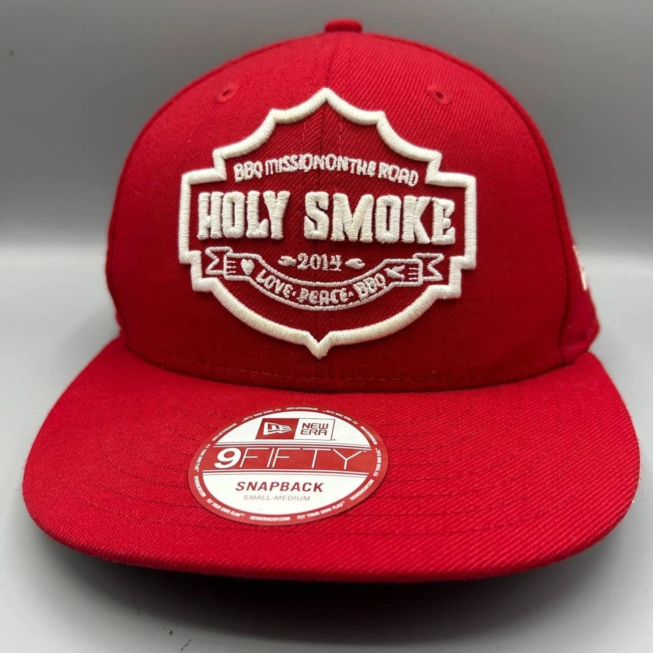 New Era Holy Smoke BBQ Hat Men Red Embroidered Snap Back Cap Wool Size ONE SIZE - 1 Thumbnail