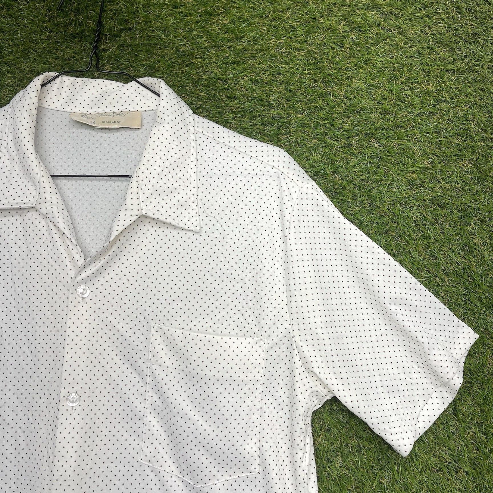 Vintage VINTAGE Marc Christopher Shirt Mens Medium White Cotton Blend Button-Up Hawaiian Aloha Cocktail Lounge Tiki Grand Theme Size US M / EU 48-50 / 2 - 2 Thumbnail