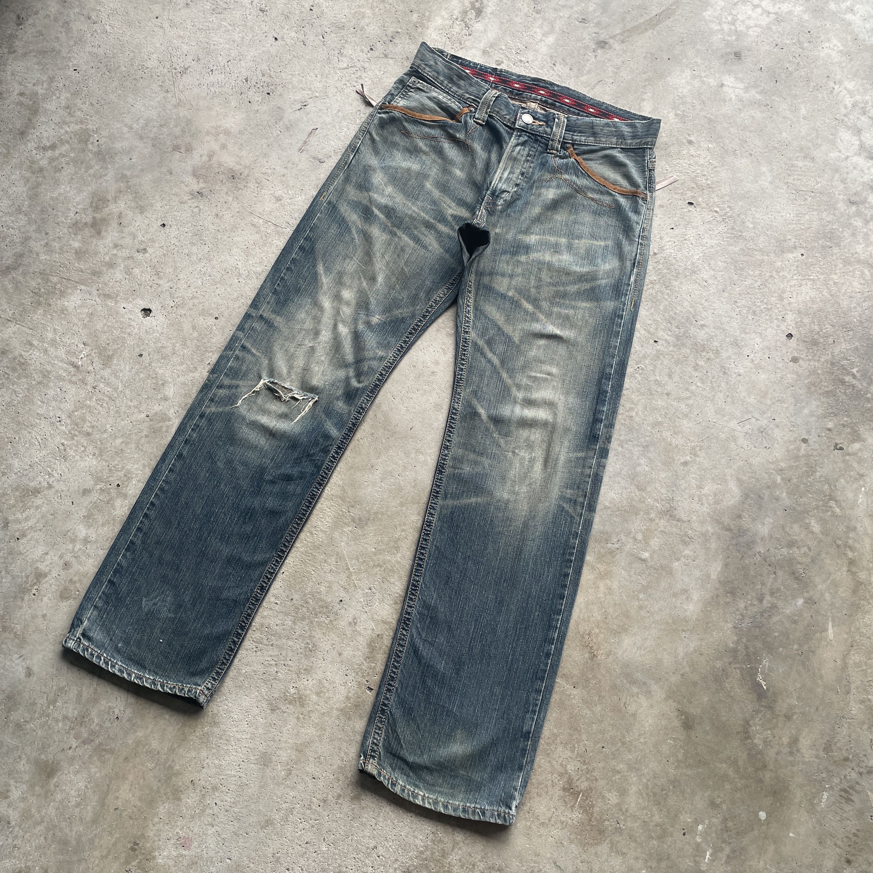 Edwin VINTAGE EDWIN XV RUSTY DISTRESSED DENIM FADED PANTS JEAN W34 Size US 34 / EU 50 - 2 Thumbnail