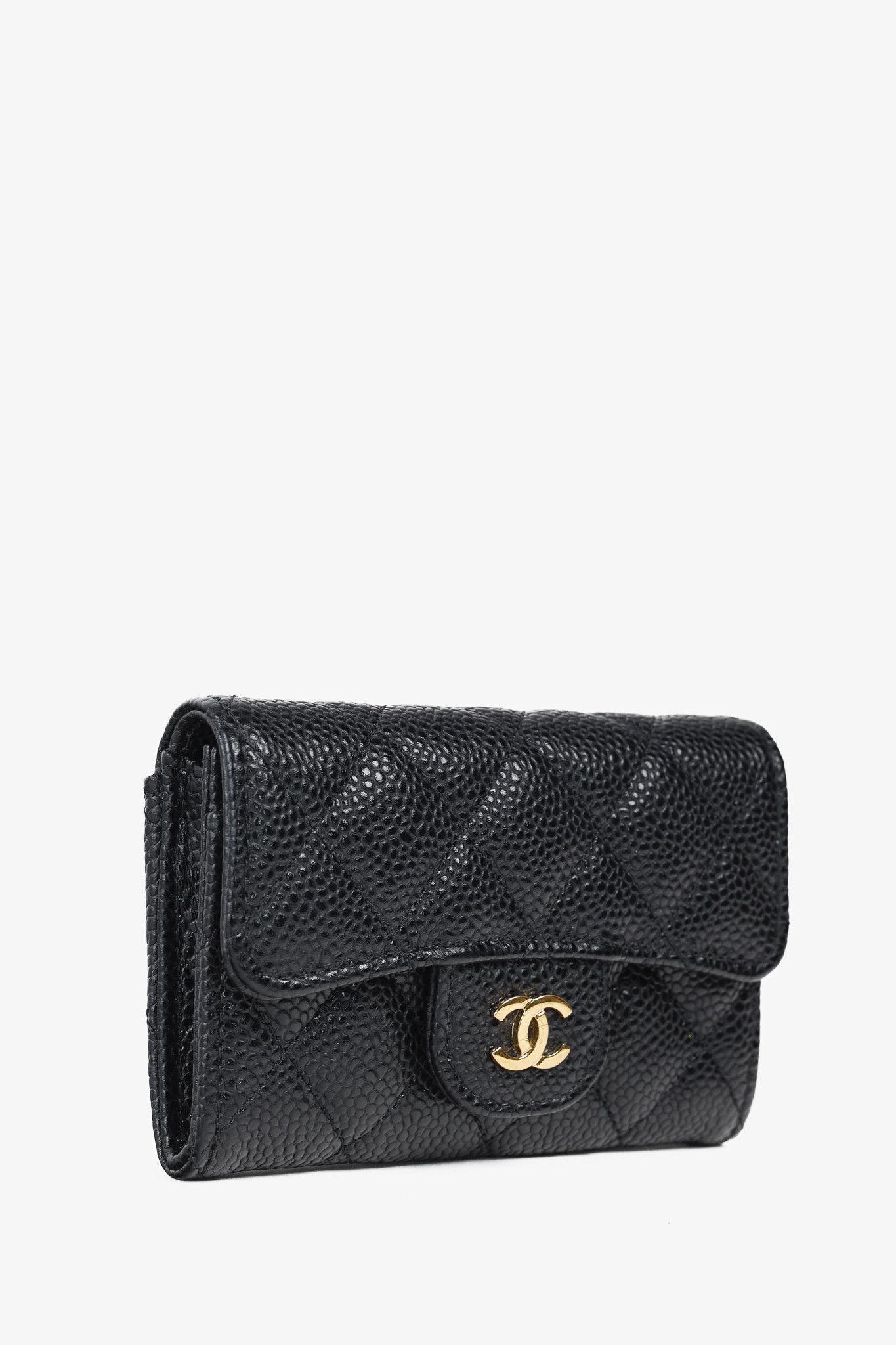 Chanel Chanel Black Caviar Leather Flap Card Holder Wallet Size ONE SIZE - 2 Thumbnail