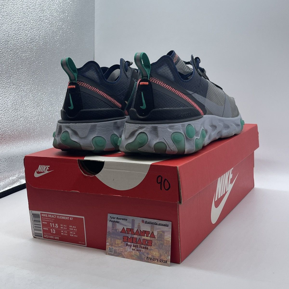 Nike React element 87 Neptune green Size US 11.5 / EU 44-45 - 5 Thumbnail