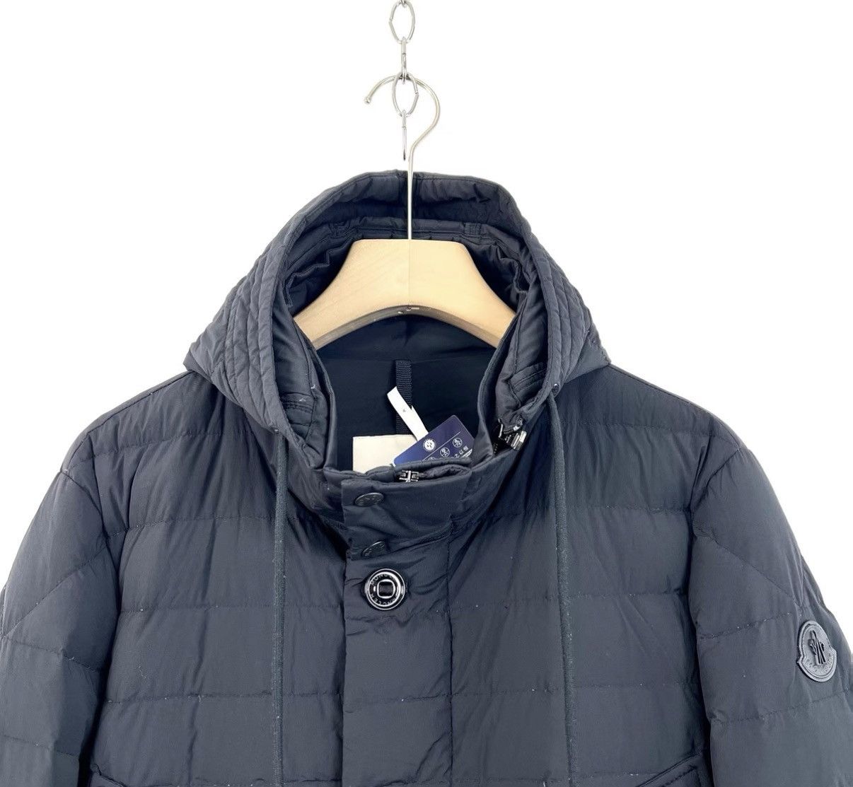 Moncler Moncler Black Quilted Hooded Long Sleeve Down Jacket K12 Size US L / EU 52-54 / 3 - 3 Thumbnail