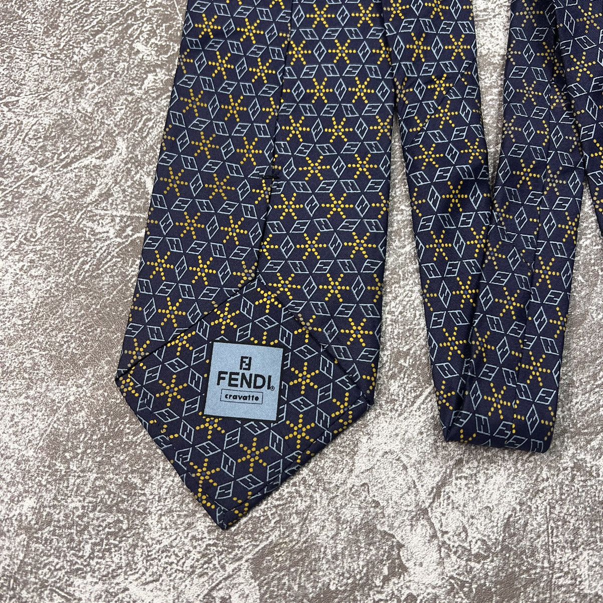 Fendi ▪️LOT OF 3 FENDI TIE FF MONOGRAM DESIGN LUXURY MEN NECKTIE Size ONE SIZE - 14 Thumbnail