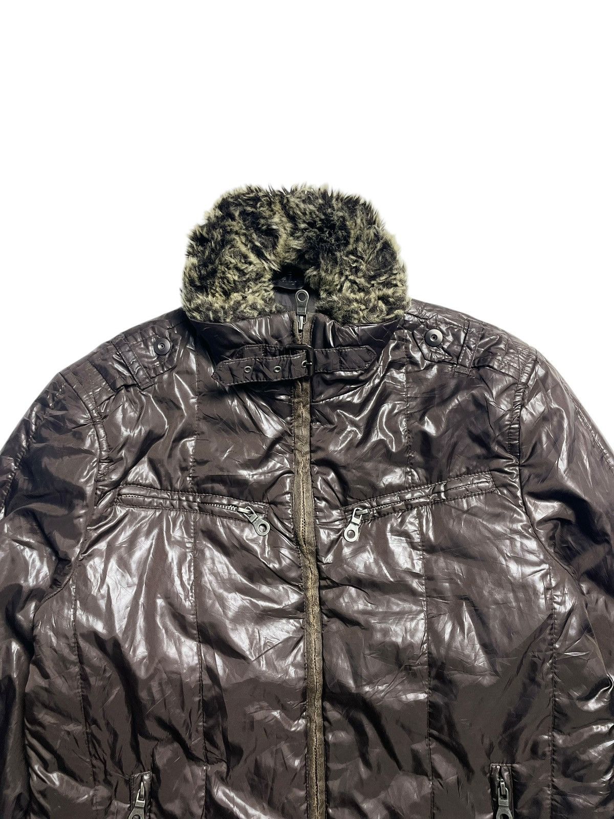 14th Addiction 2000’s Mossimo - Bikers Trim Fur Puffer Jacket Size US M / EU 48-50 / 2 - 5 Thumbnail