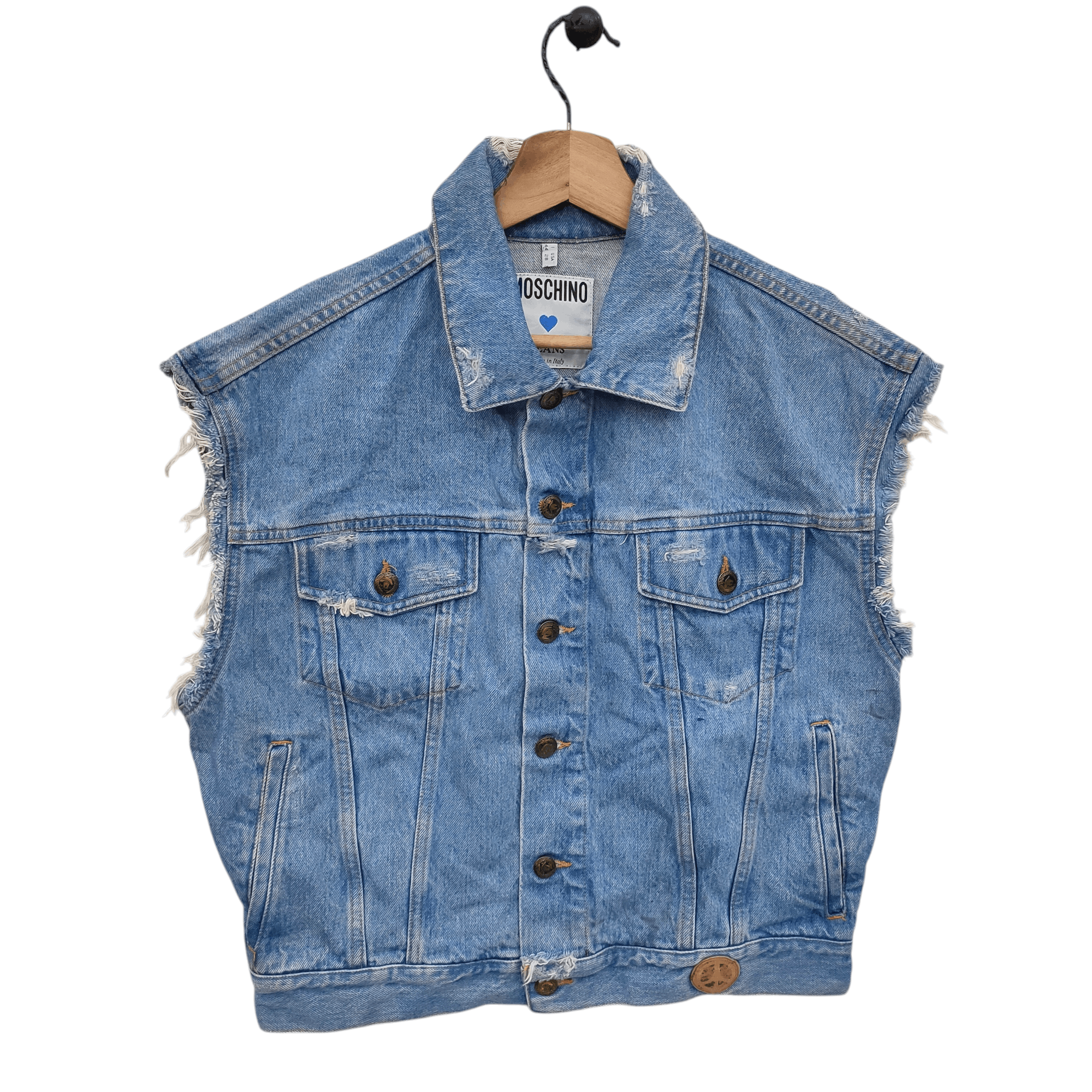 Moschino Vintage Denim Vest Jacket Size US M / EU 48-50 / 2 - 1 Thumbnail