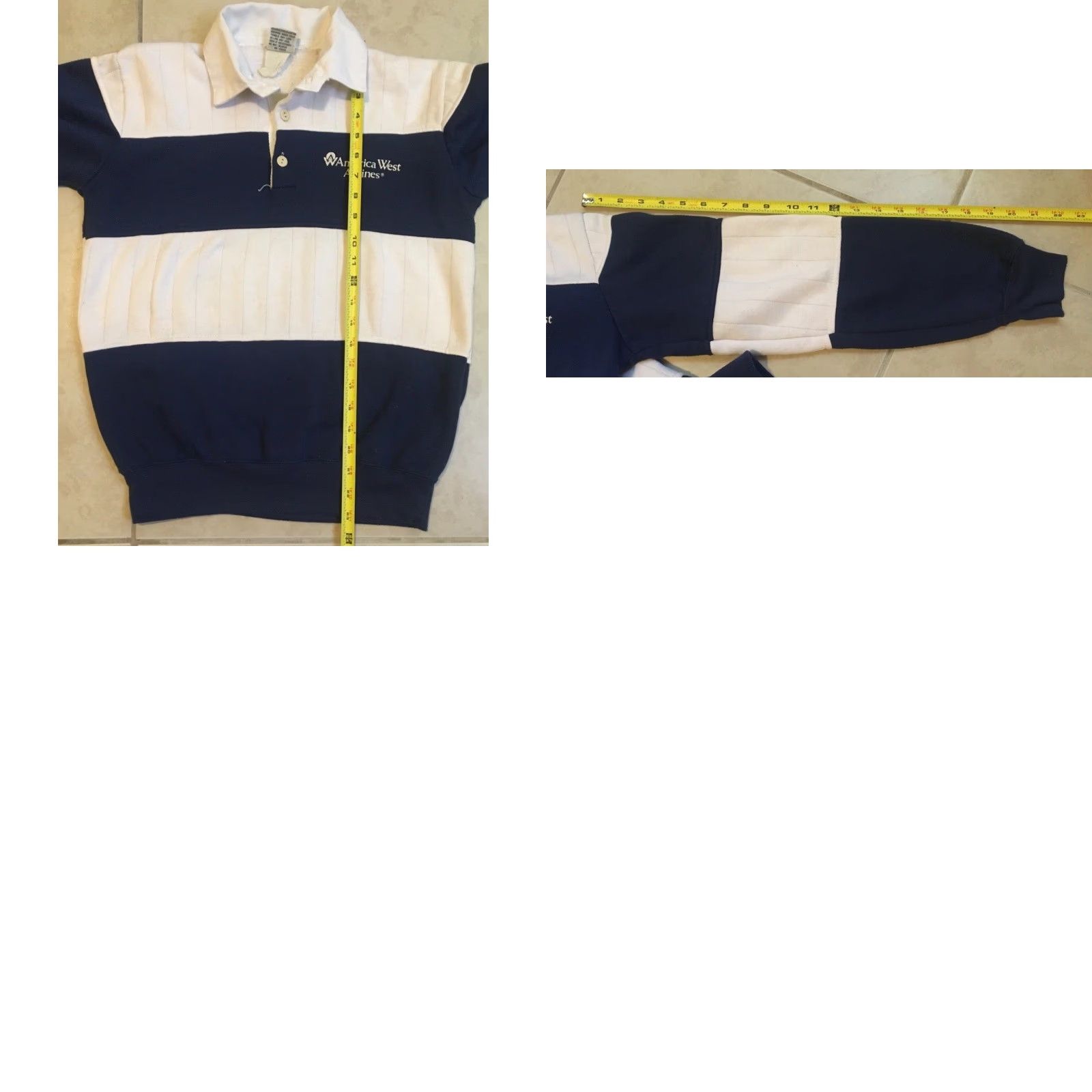VINTAGE 90s America West Airlines Faded Colorblock Sweatshirt XS Airport Grunge 80s
