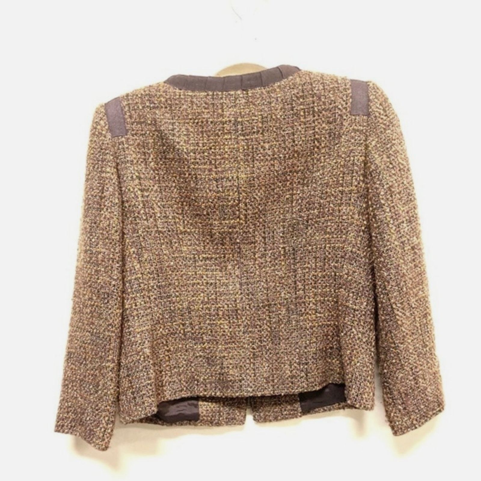 Jones New York JONES NEW YORK Women's Brown Ribbon Tweed Blazer Sz 8P Size M / US 6-8 / IT 42-44 - 2 Thumbnail