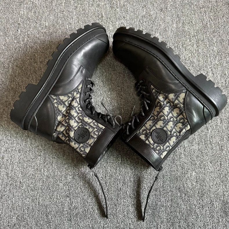 Dior Dior Martin boots men's black beige Size US 8 / EU 41 - 4 Thumbnail