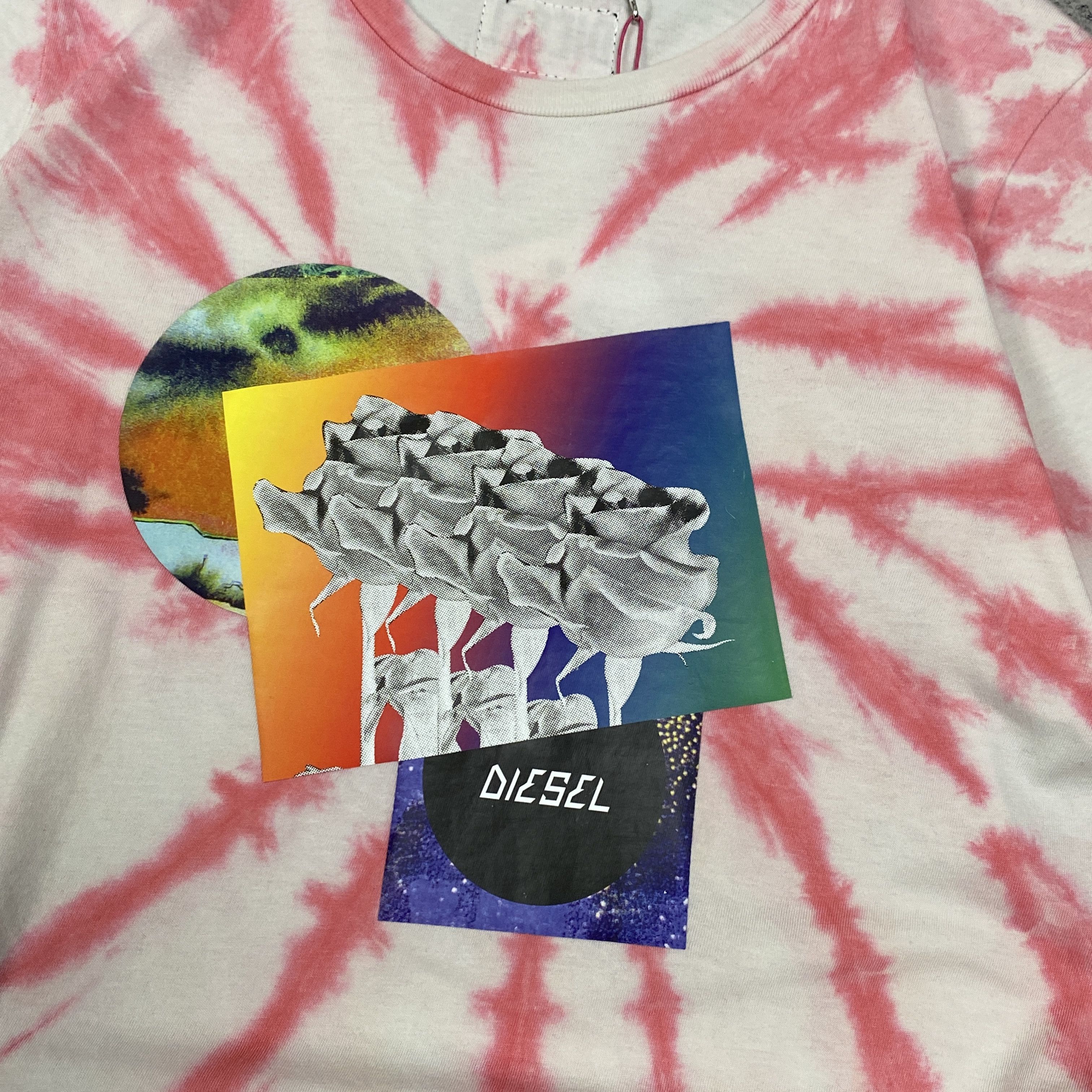 Diesel Diesel tie dye white pink t-shirt - S/M Size M / US 6-8 / IT 42-44 - 4 Thumbnail
