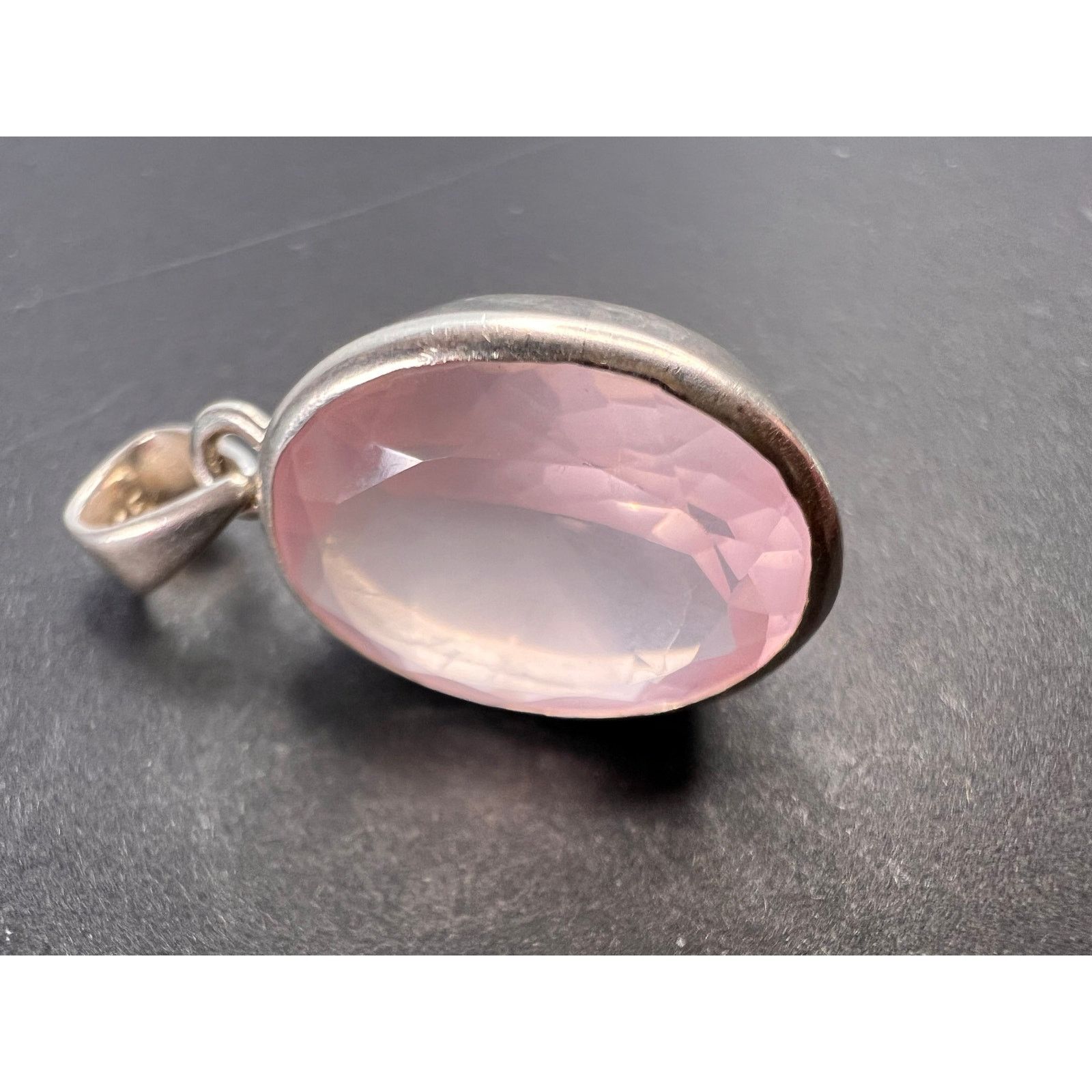 Other NEW Rose Quartz oval gemstone sterling silver pendant Size ONE SIZE - 2 Thumbnail