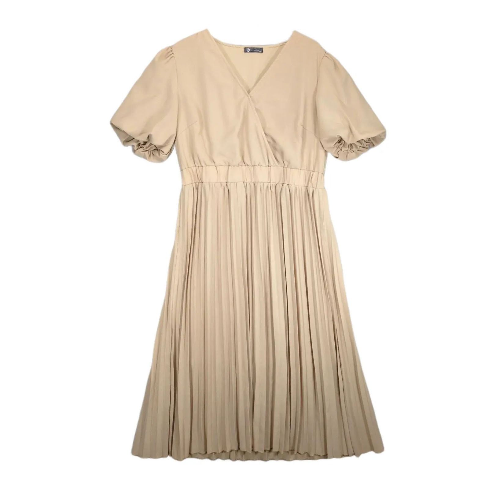 Other Pretty Garden Women's XL Beige Pleated Wrap Maxi Dress Size XL / US 12-14 / IT 48-50 - 1 Thumbnail