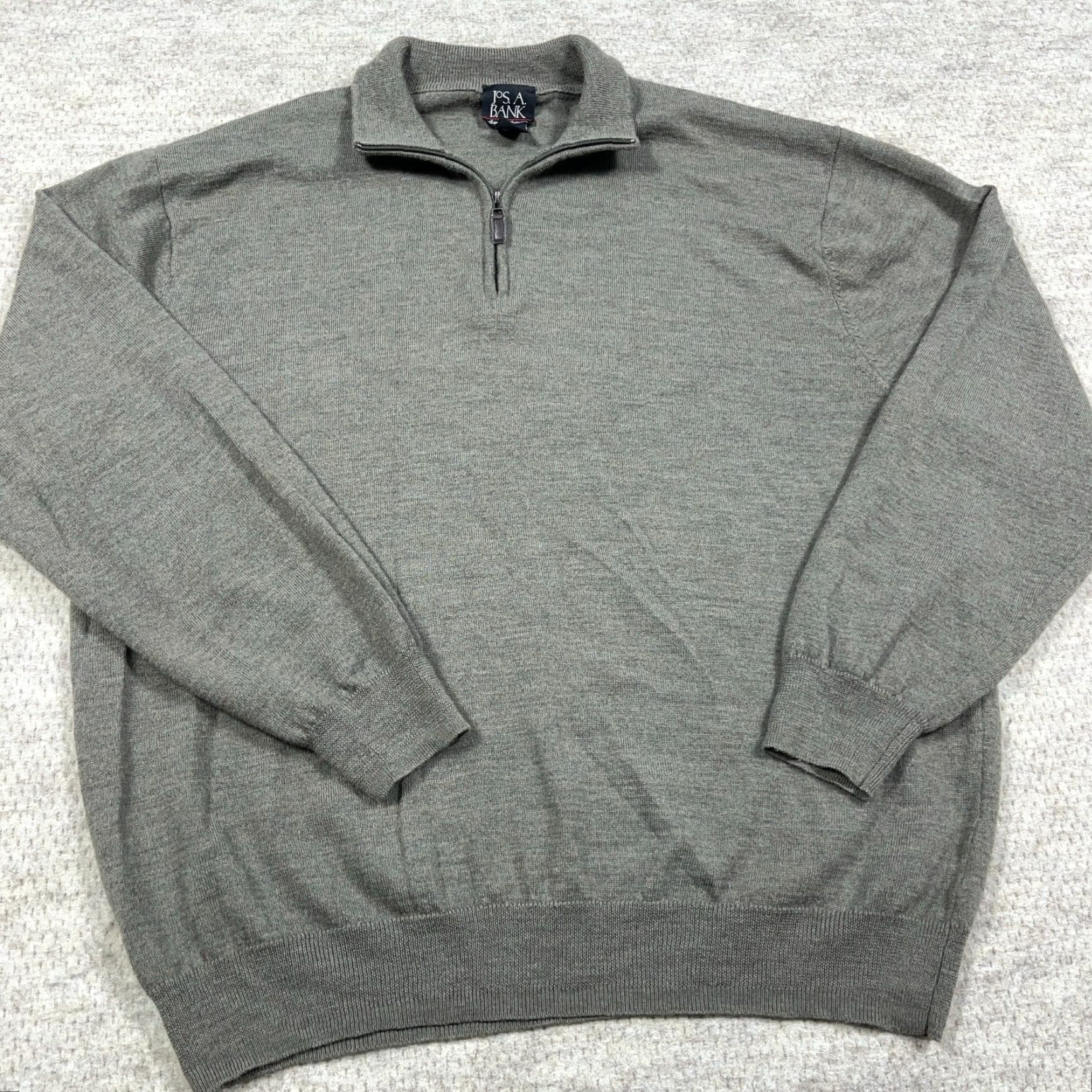 Jos. A. Bank Jos A Bank Sweater Men's 2XL Olive Green Merino Wool Pullover 1/4 Zip Knit Solid Long Sleeve Mock Neck Casual Business Travel Size US XXL / EU 58 / 5 - 4 Thumbnail