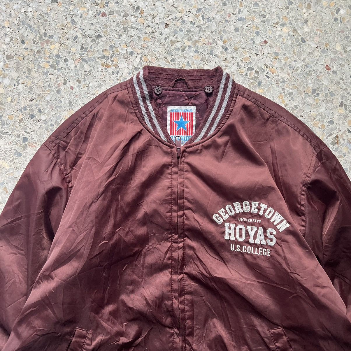Vintage Vintage 90s Georgetown University Bomber Jacket Size US L / EU 52-54 / 3 - 2 Thumbnail