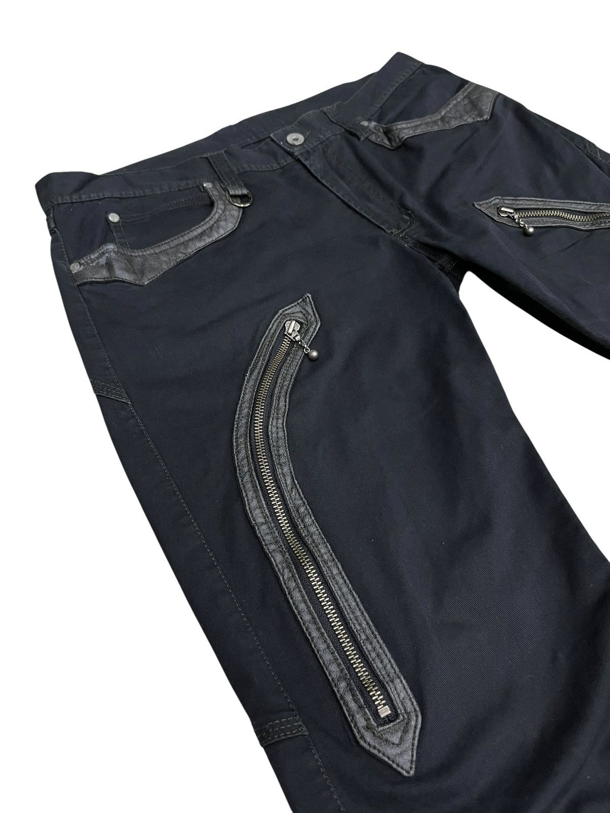 HIDEAWAYS 🔥NICOLE Hideaways Avant Garde Moto Zip Panel Straight Pants Size US 31 - 7 Thumbnail