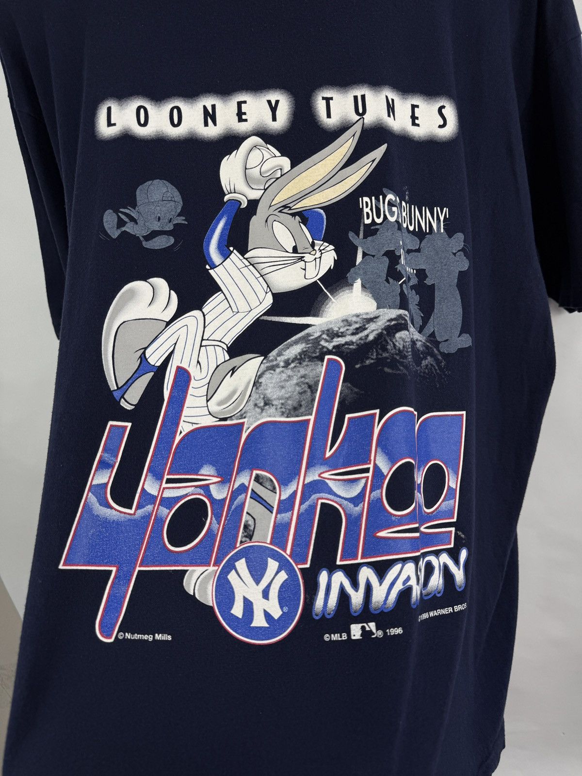 New York Yankees ⚾️ 🇺🇸 Vintage 1996 Yankees New York MLB Baseball Looney Tunes Size US M / EU 48-50 / 2 - 4 Thumbnail