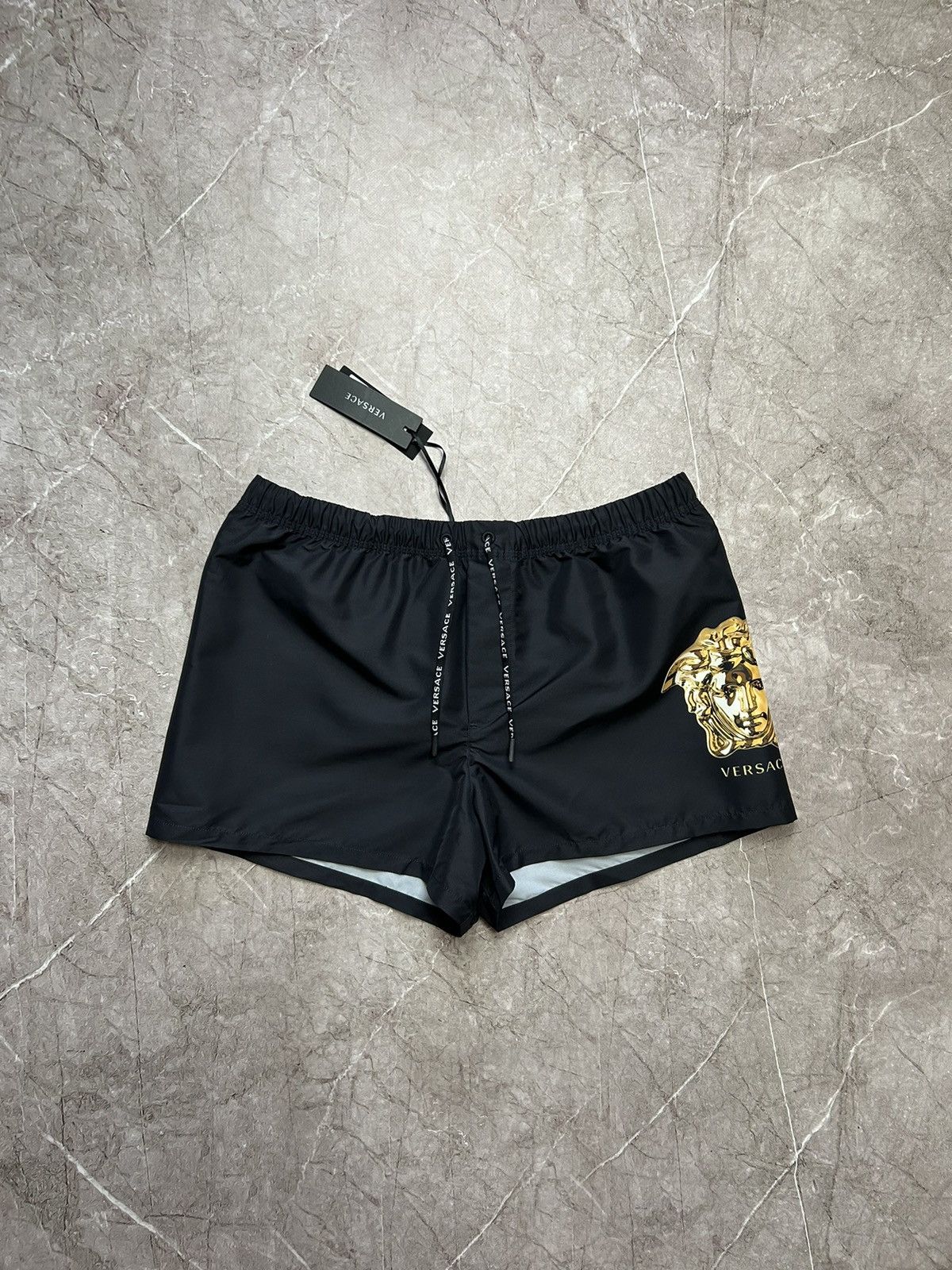 image of Versace Black Medusa Swim Shorts Size 5, Men's