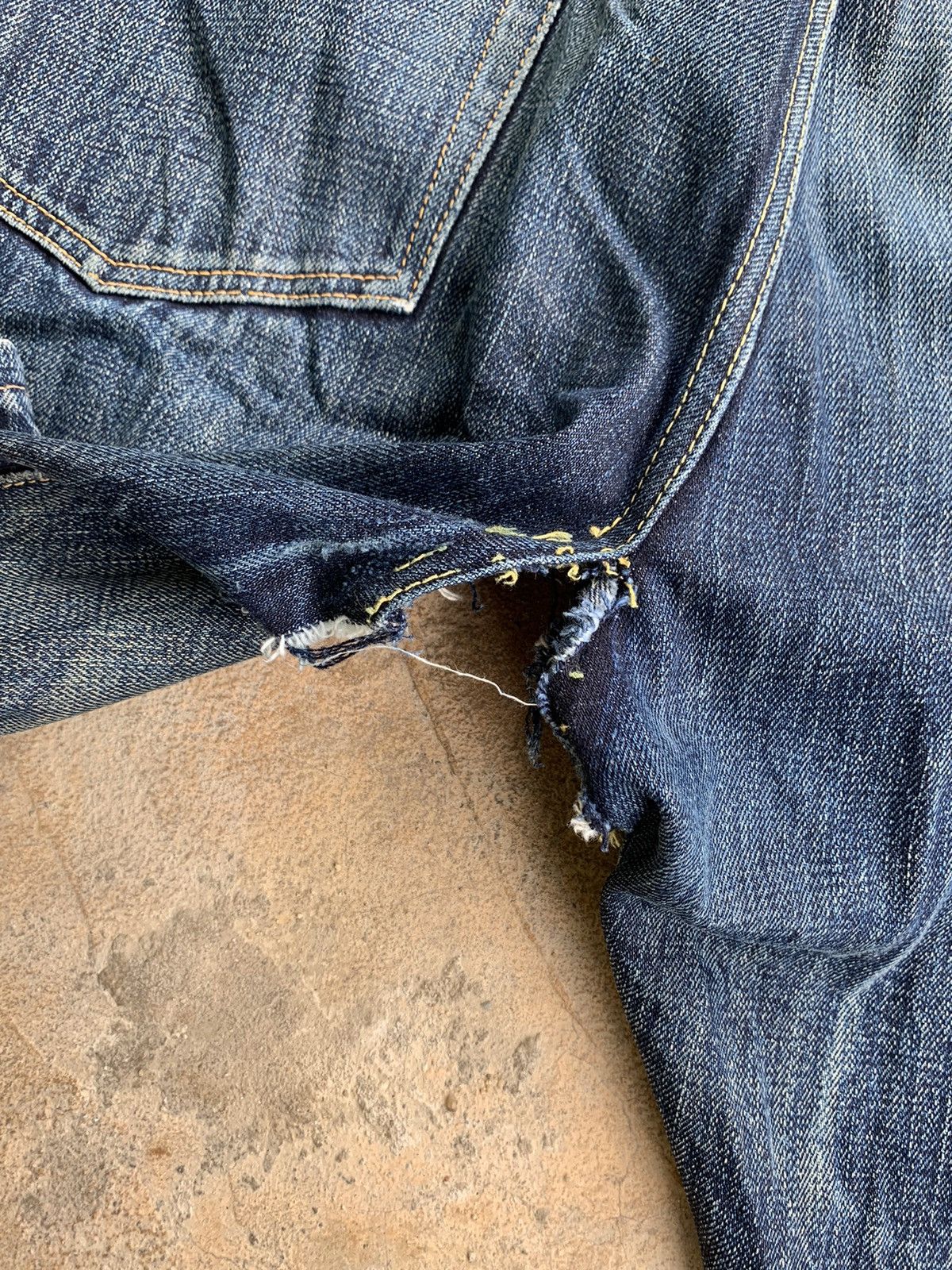 Vintage Eternal Selvedge Button Fly Distressed Denim