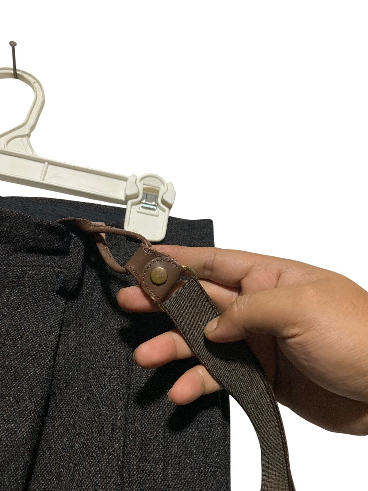 Yohji Yamamoto Vintage Xing For Men suspenders mohair wool trouser pants Size US 29 - 6 Thumbnail