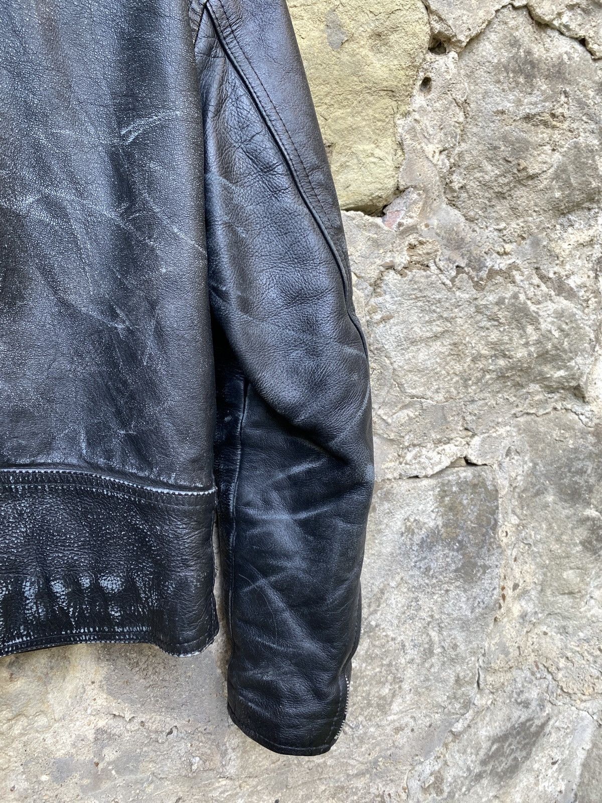 Vintage Vintage 80s Distressed Punk Lightning Leather Biker Jacket Size US L / EU 52-54 / 3 - 15 Thumbnail