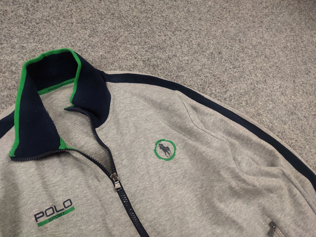 Polo Ralph Lauren Polo Sport Ralph Lauren Vintage Gray Logo Zip Track Jacket Size US L / EU 52-54 / 3 - 5 Thumbnail