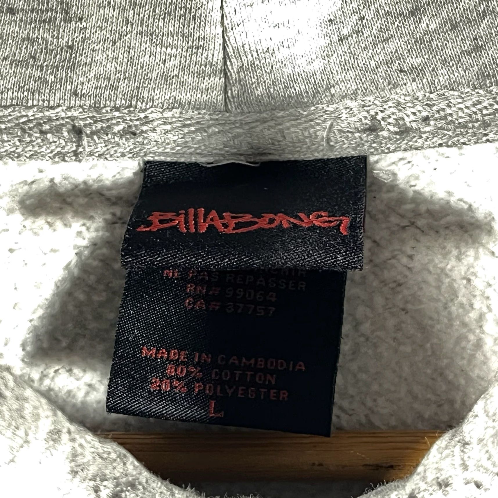 Billabong VTG Billabong Hoodie Sweatshirt Mens Large Gray 90s Grunge Skate Surf Hooded Pullover USA Shipping Size US L / EU 52-54 / 3 - 6 Thumbnail