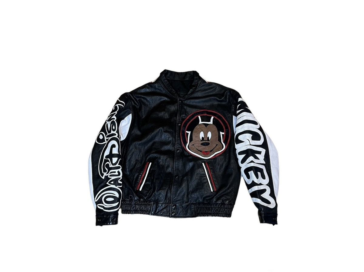 Disney × Mickey Mouse Vintage Mickey Mouse Disney Leather Jacket 90s Size US L / EU 52-54 / 3 - 2 Thumbnail