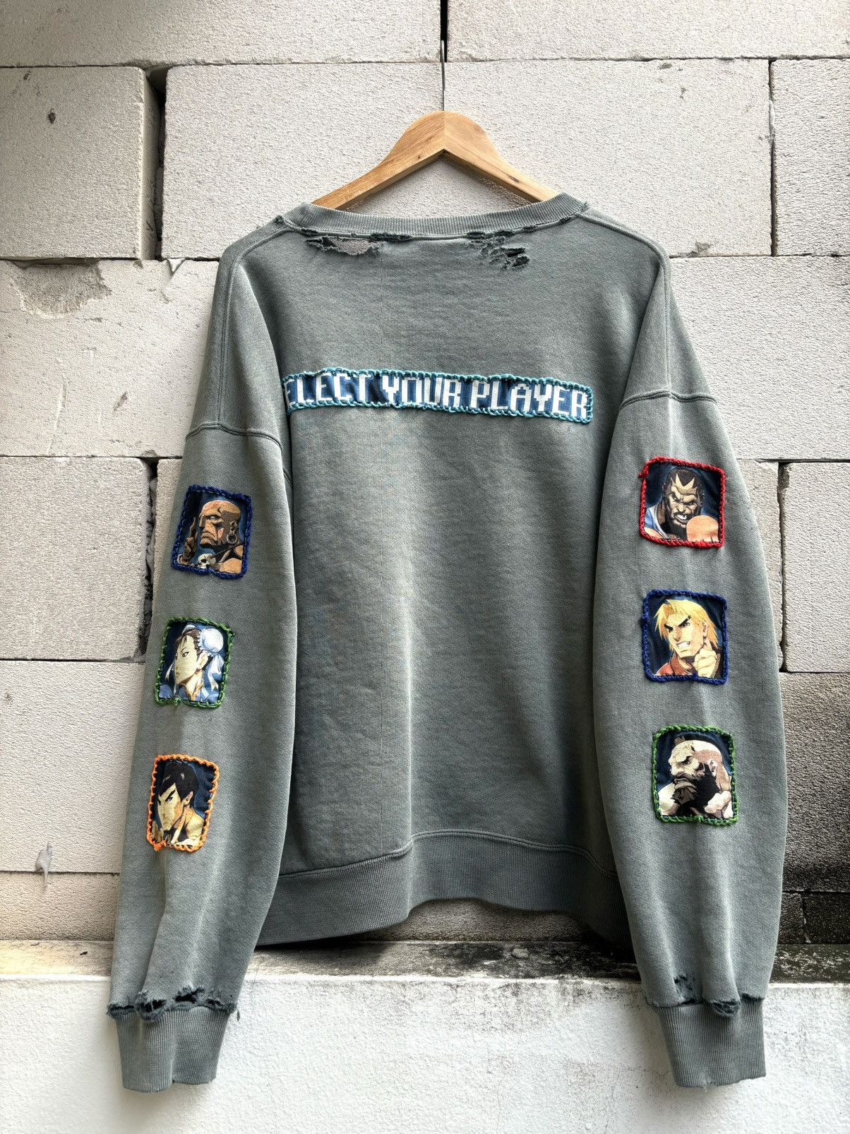 Vintage 1 of 1 Custom Freddy X Street Fighter Thrashed Sweatshirt Size US L / EU 52-54 / 3 - 10 Thumbnail