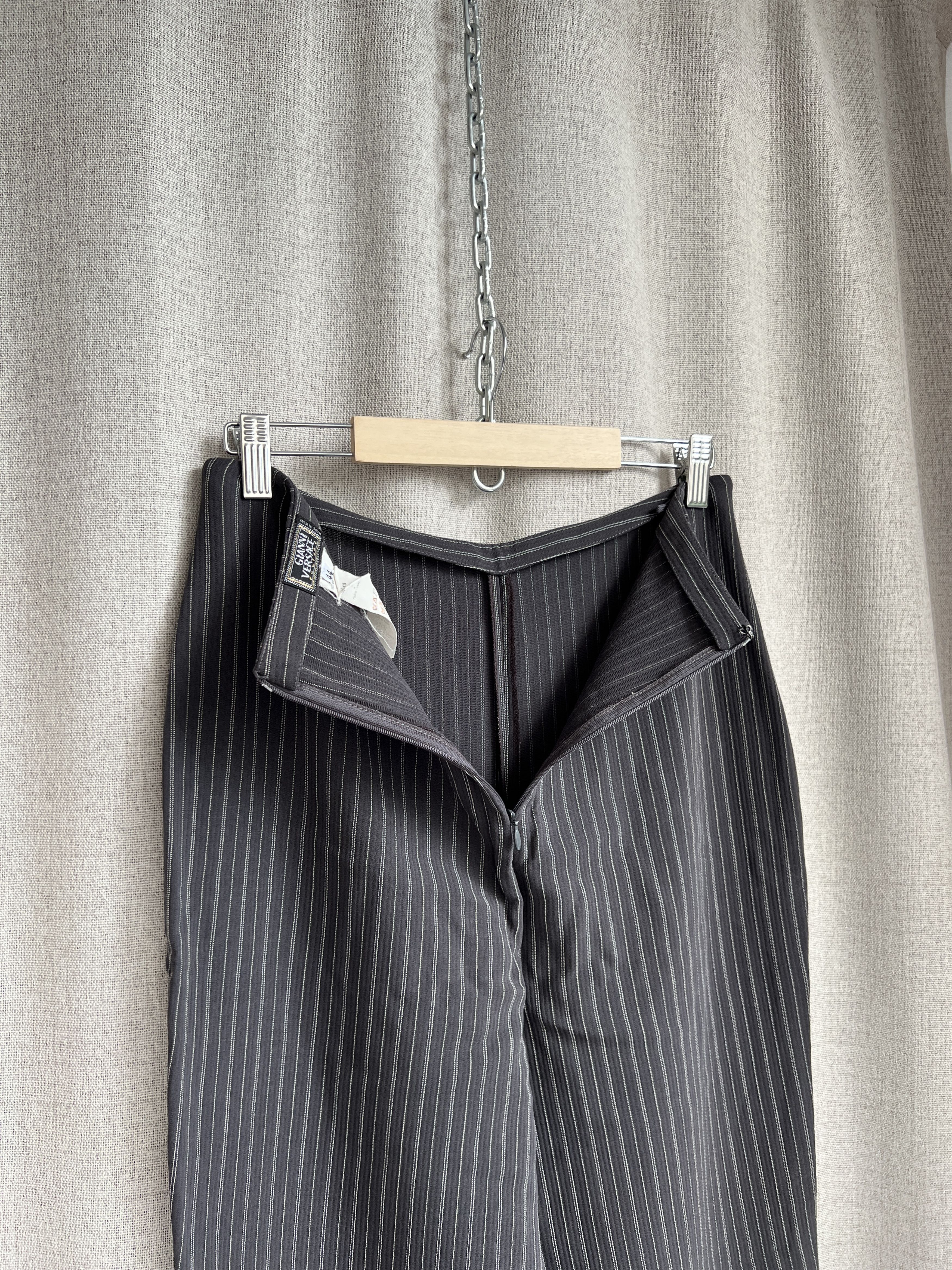 Versace Vintage Gianni Versace Couture Wool Striped Pants Trousers Size 28" / US 6 / IT 42 - 4 Thumbnail