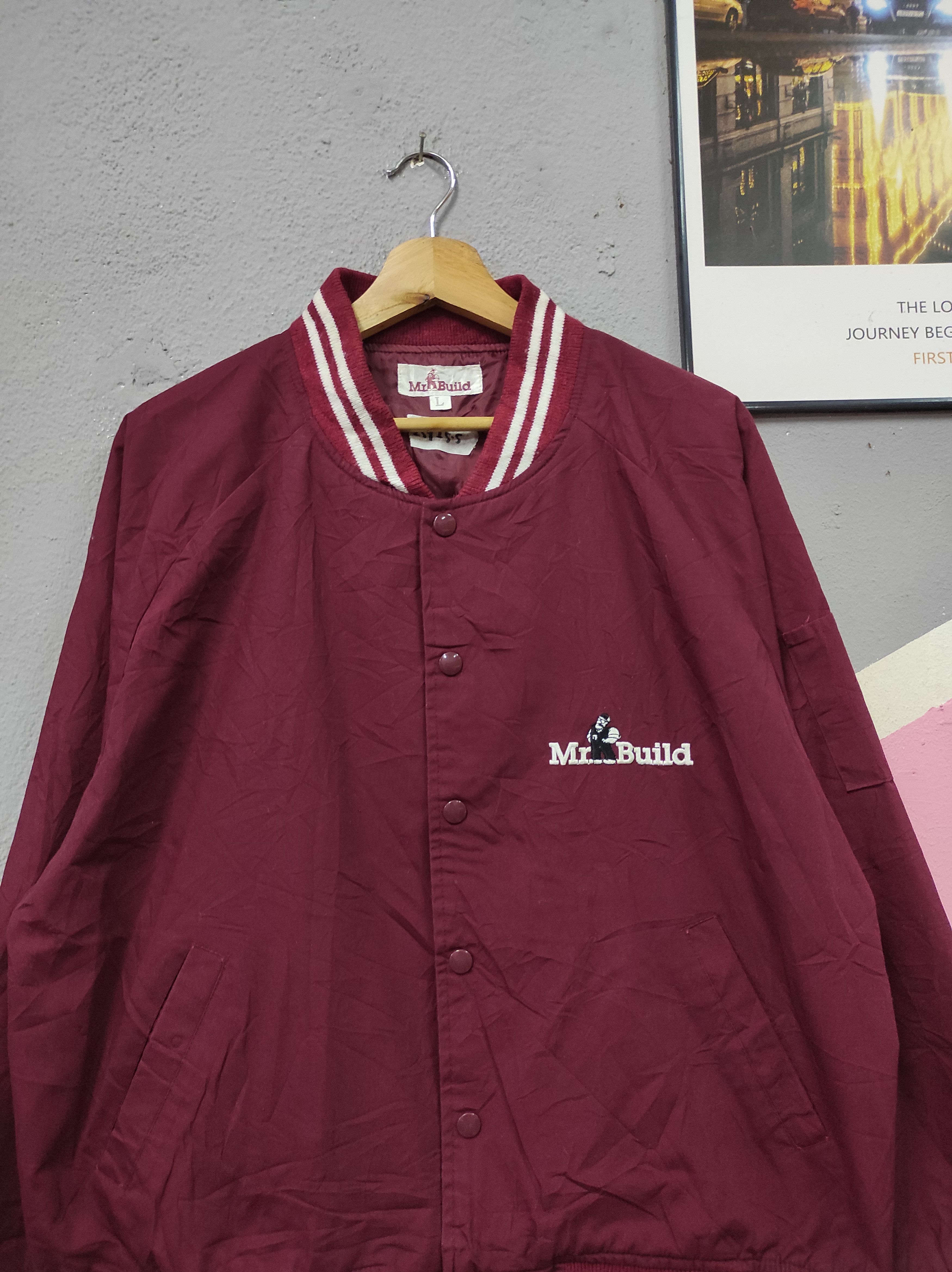 Japanese Brand MR BUILD VARSITY JACKET Size US L / EU 52-54 / 3 - 4 Thumbnail
