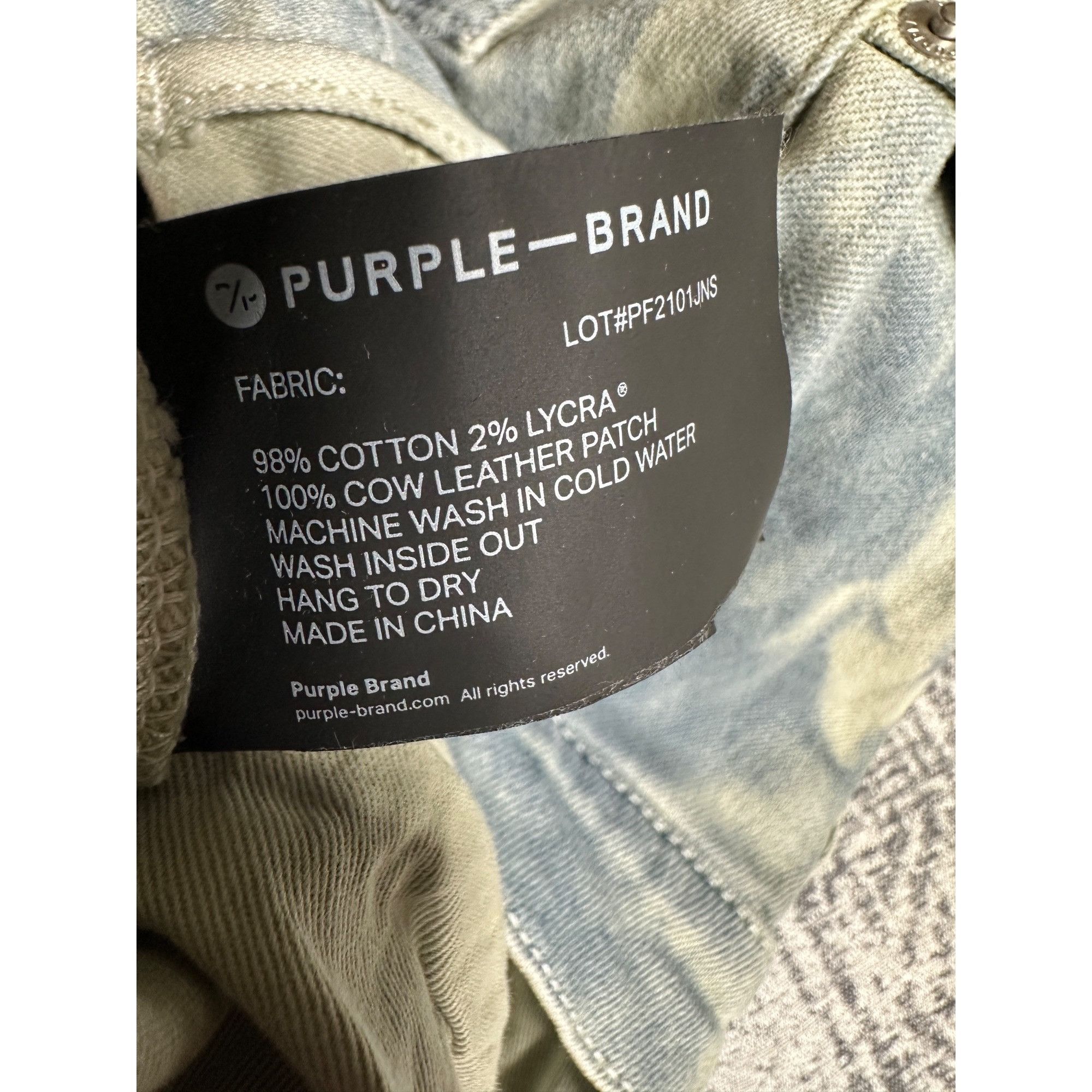 Purple Brand Purple Brand P001 Blue Split Distressed Hem Fatigue Marble J Size US 36 / EU 52 - 6 Thumbnail