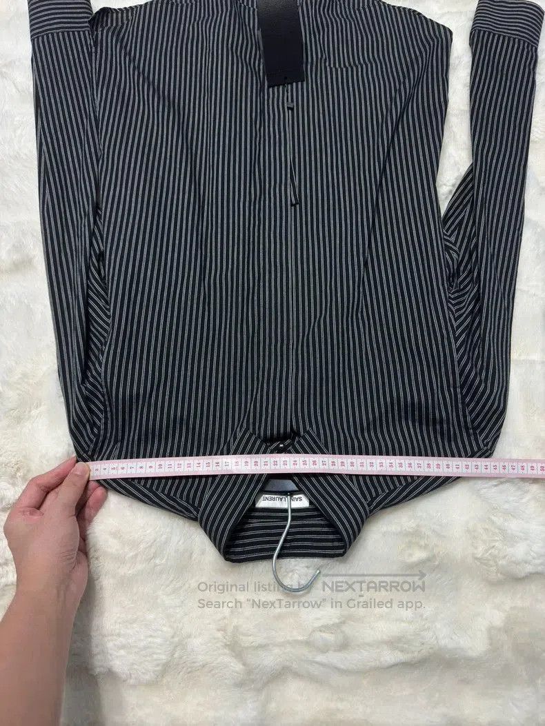 Saint Laurent Paris Saint Laurent Striped Shirt with Hidden Buttons. Size US M / EU 48-50 / 2 - 7 Thumbnail