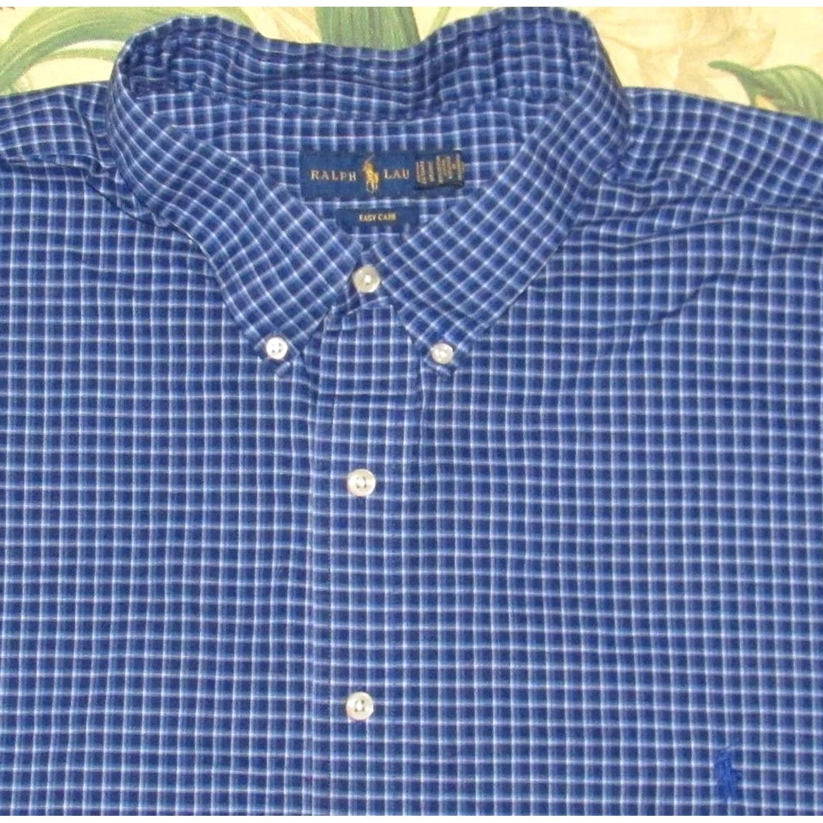 Ralph Lauren Polo RALPH LAUREN Easy Care Blue Plaid Long Sleeve Button Down Shirt 3XB Mens Size US XXL / EU 58 / 5 - 2 Thumbnail