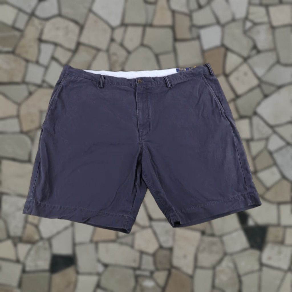 Polo Ralph Lauren VINTAGE Polo Ralph Lauren Shorts 44 B Big & Tall Chino Polo Ralph Lauren Shorts Blue Classic Stretch Cotton Twill Pony Mens Size US XXL / EU 58 / 5 - 1 Thumbnail