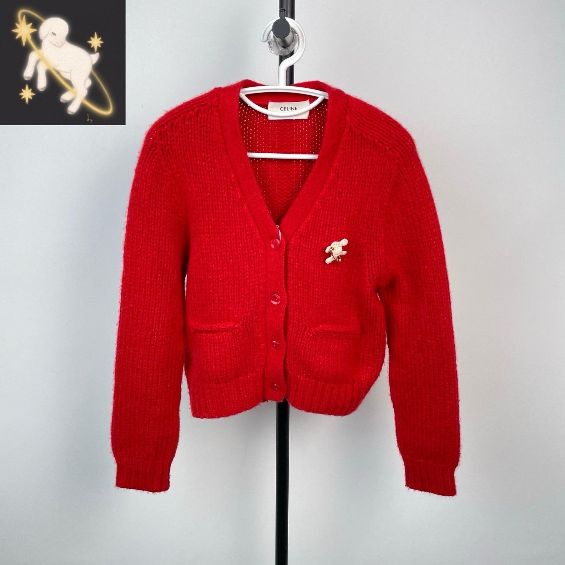 Celine Celine Velvet Red Sweater S Women Size S / US 4 / IT 40 - 1 Thumbnail