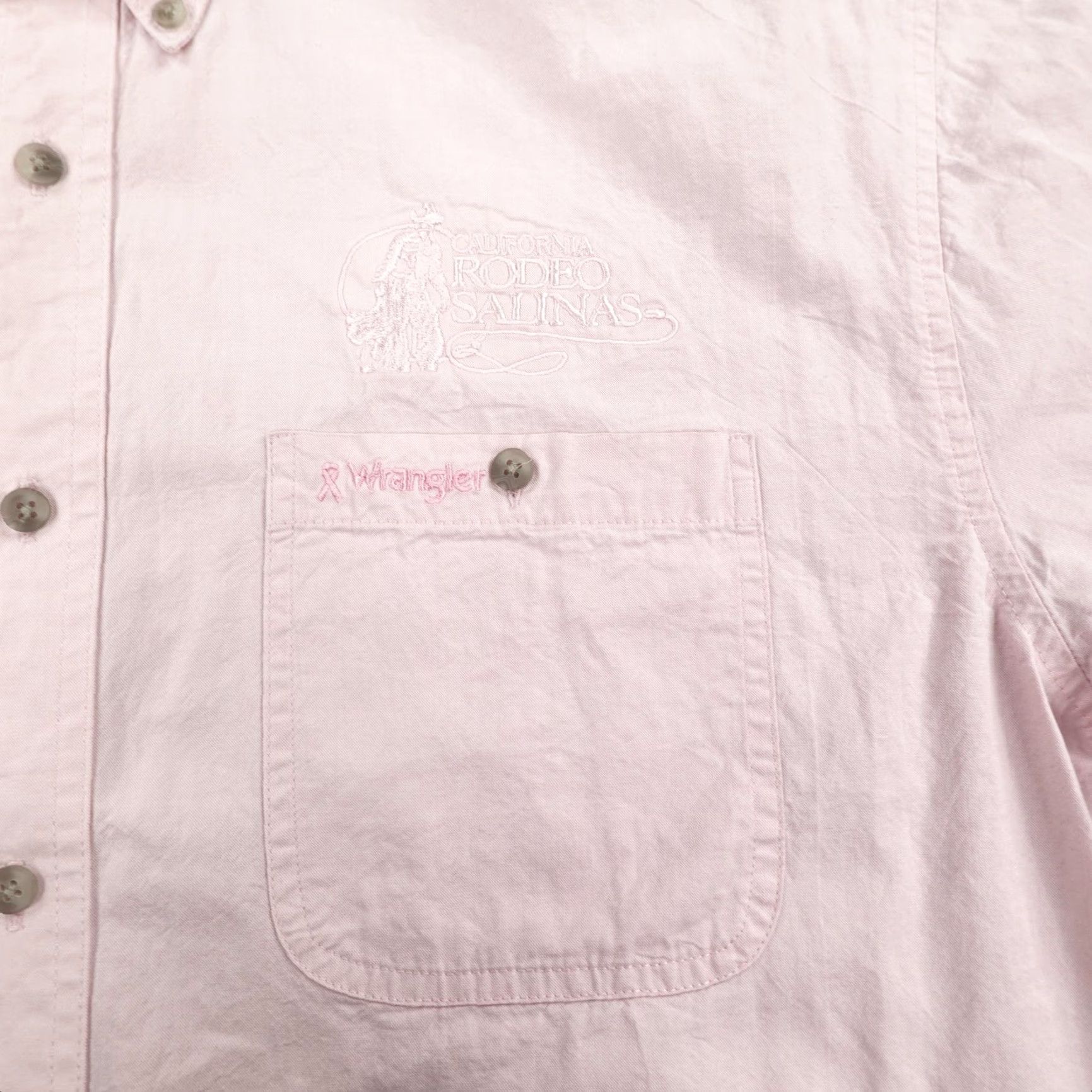 Wrangler Wrangler Men’s Long Sleeve Western Shirt Large Pink Ribbon California Rodeo Salinas Casual Workwear Size US L / EU 52-54 / 3 - 3 Thumbnail