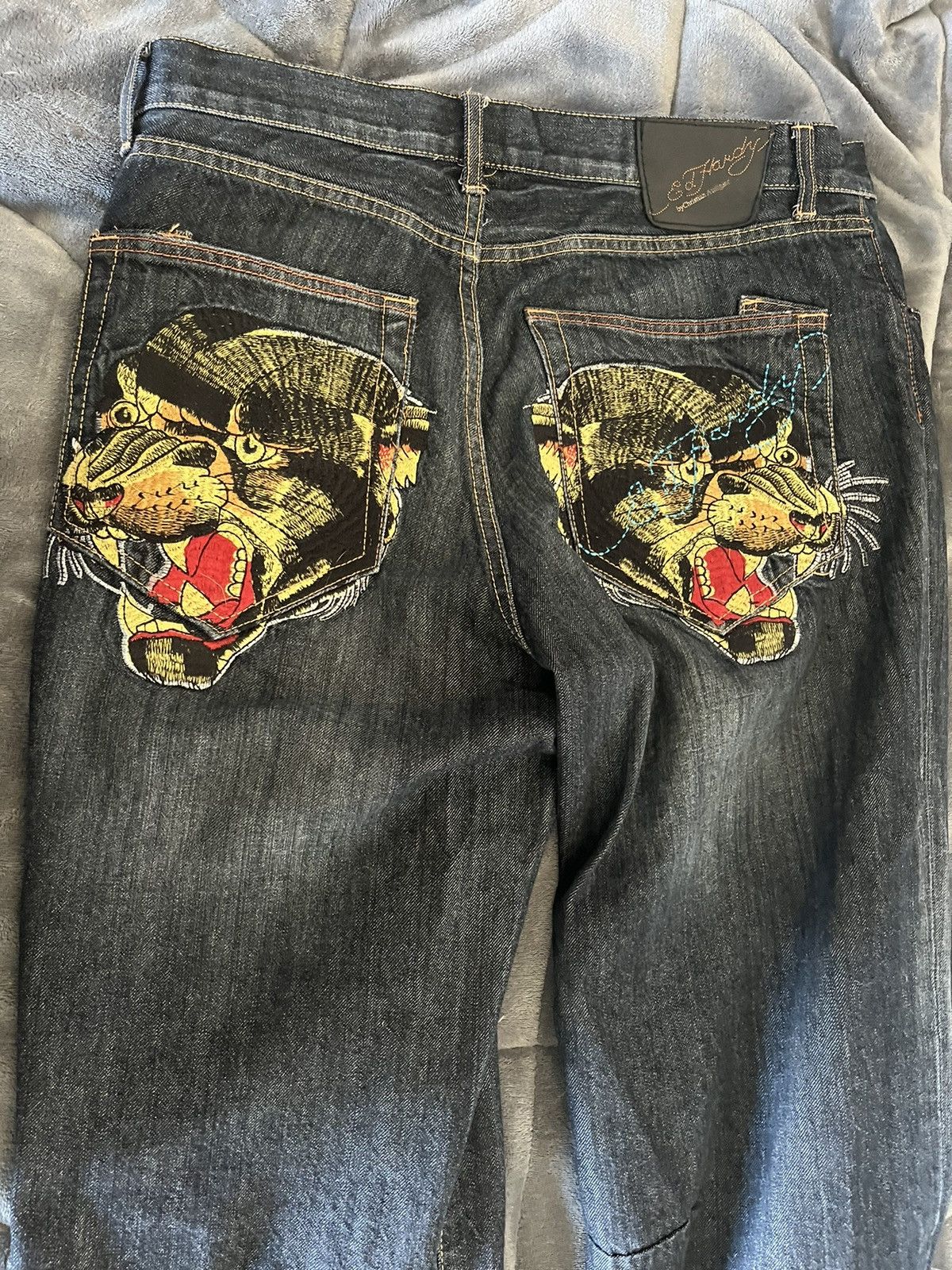 image of Ultra Baggy Ed Hardy Jeans in Black, Men's (Size 38)