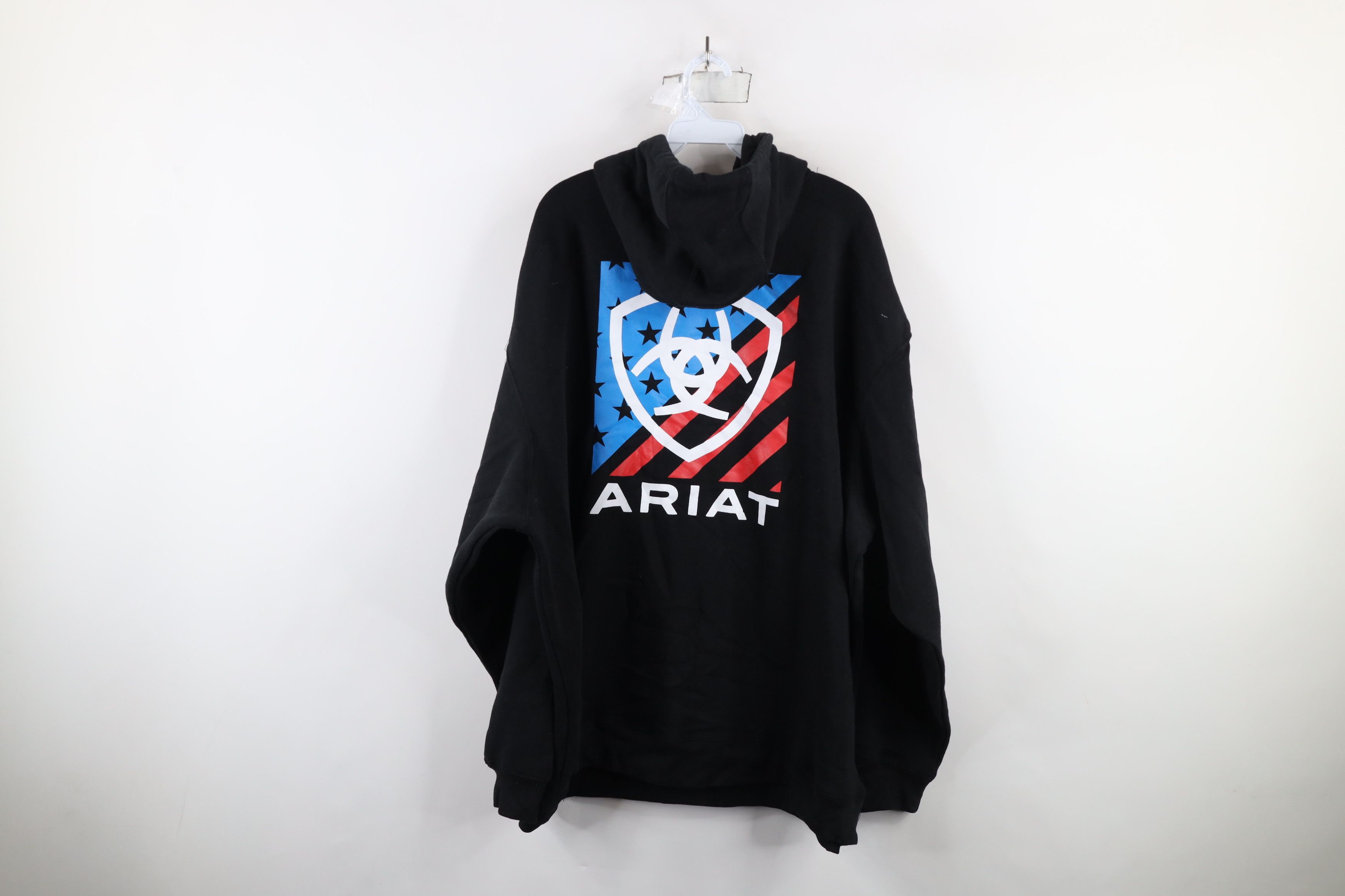 Ariat × Vintage Ariat USA Flag Heavyweight Work Hoodie Sweatshirt Black Size US XXL / EU 58 / 5 - 12 Thumbnail