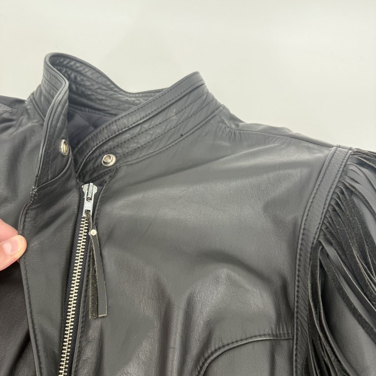 Harley Davidson Vintage Harley-Davidson Women Mirage Leather Fringe Jacket Size L / US 10 / IT 46 - 8 Thumbnail