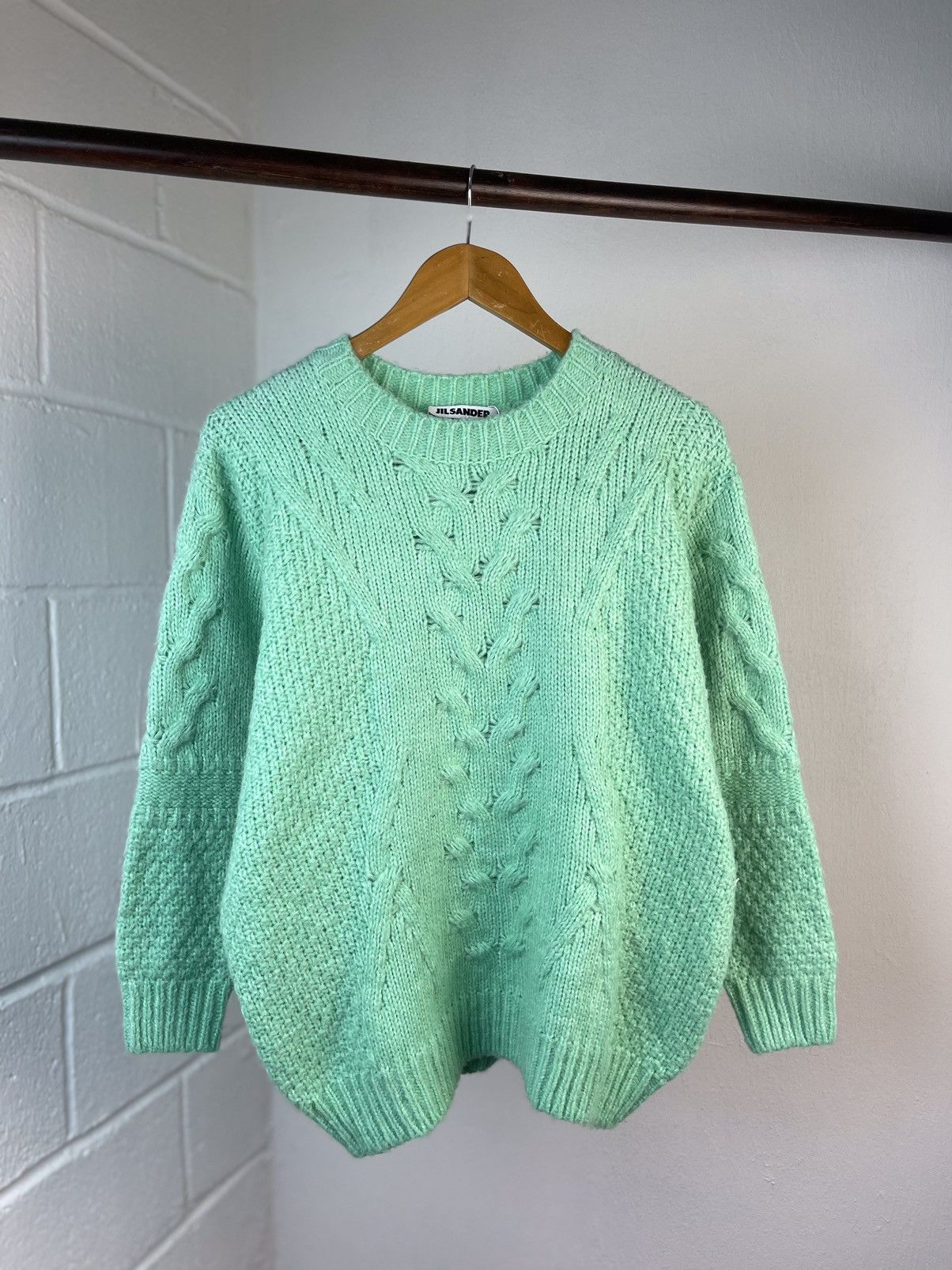 Jil Sander × Raf Simons 2009 JIL SANDER CABLE KNIT SWEATER Size US M / EU 48-50 / 2 - 2 Thumbnail