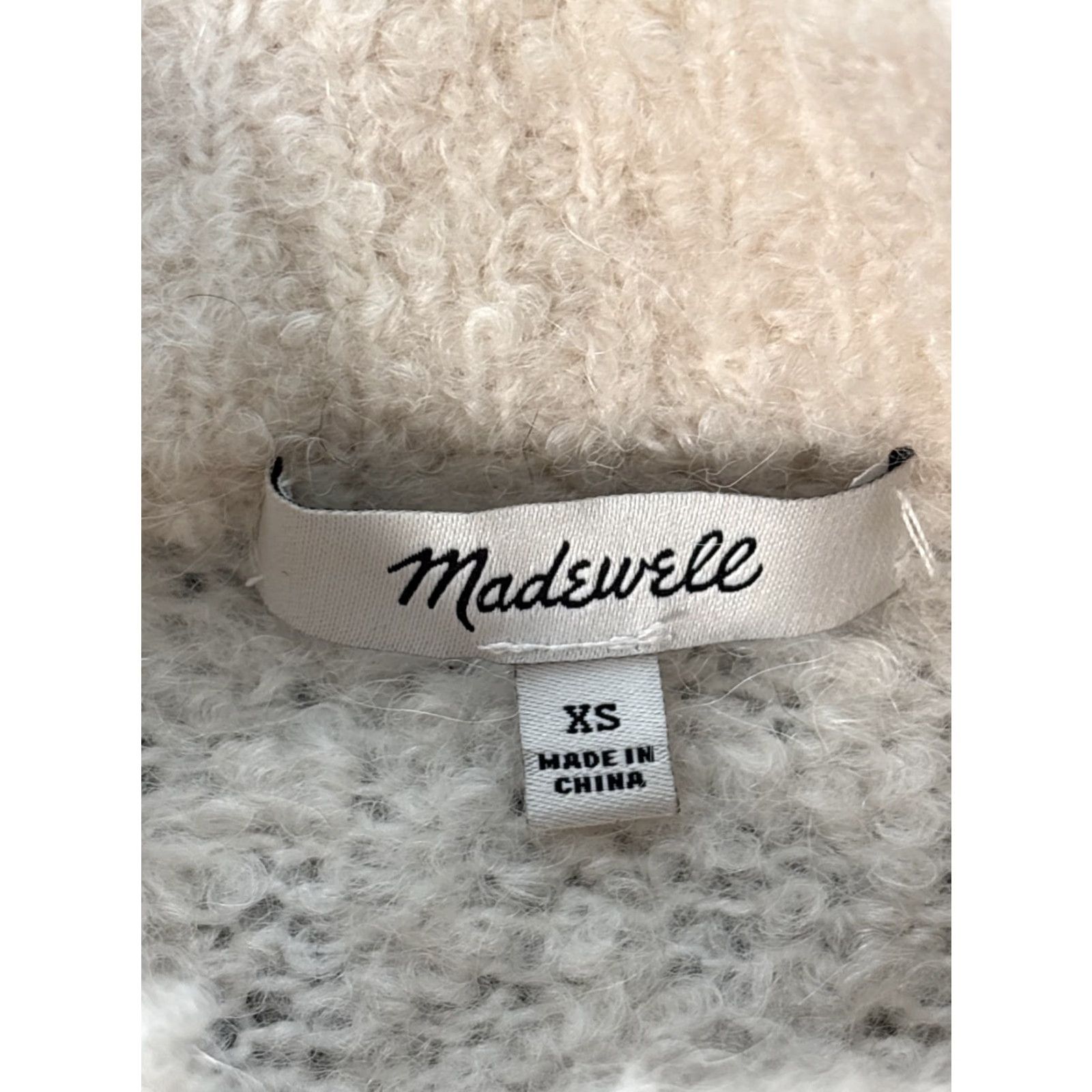 Madewell VINTAGE MADEWELL Mock Neck Sweater Women’s XS Ivory Alpaca Merino Wool Blend Knit Pullover Lightweight Breathable Casual Travel Workwear Size XS / US 0-2 / IT 36-38 - 4 Thumbnail