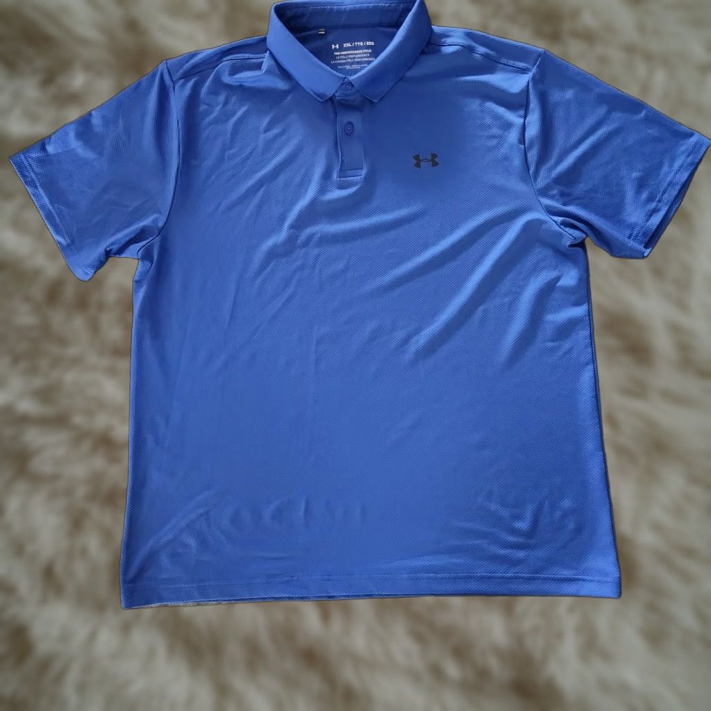 Under Armour Under Armour The Performance Polo Shirt Blue Men's 2XL Polo Golf Outdoors Shirt Short Sleeve Breathable Stretch Heathered Regular Size US XXL / EU 58 / 5 - 1 Thumbnail