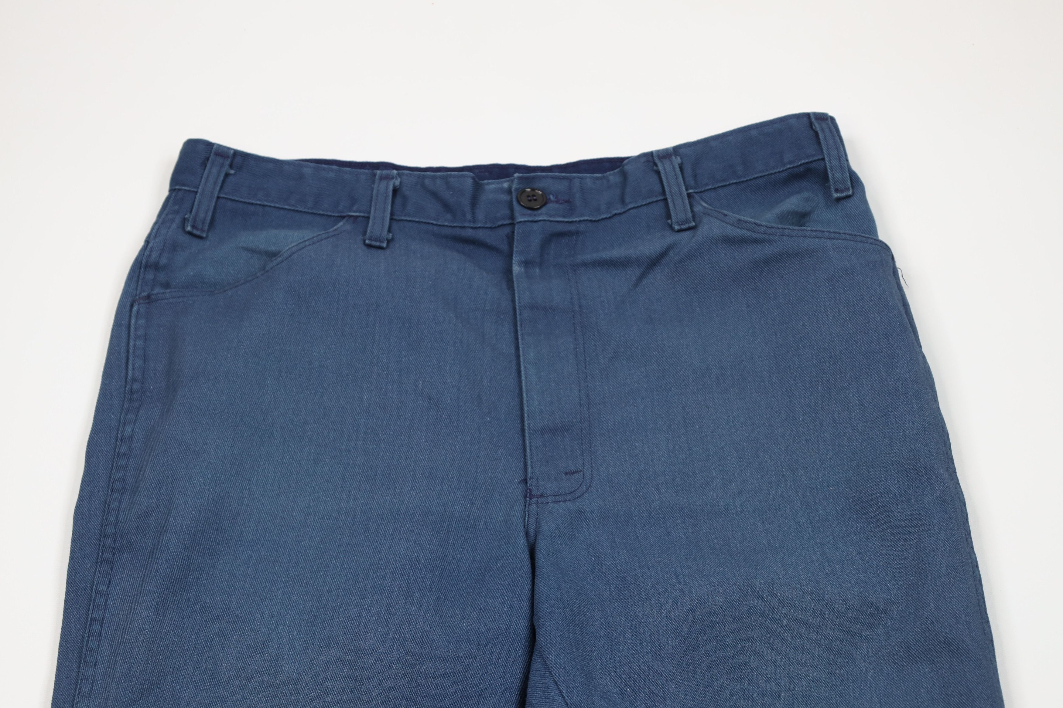 Dickies Vintage 70s Dickies Workwear Flared Wide Leg Pants Blue USA Size US 36 / EU 52 - 2 Thumbnail